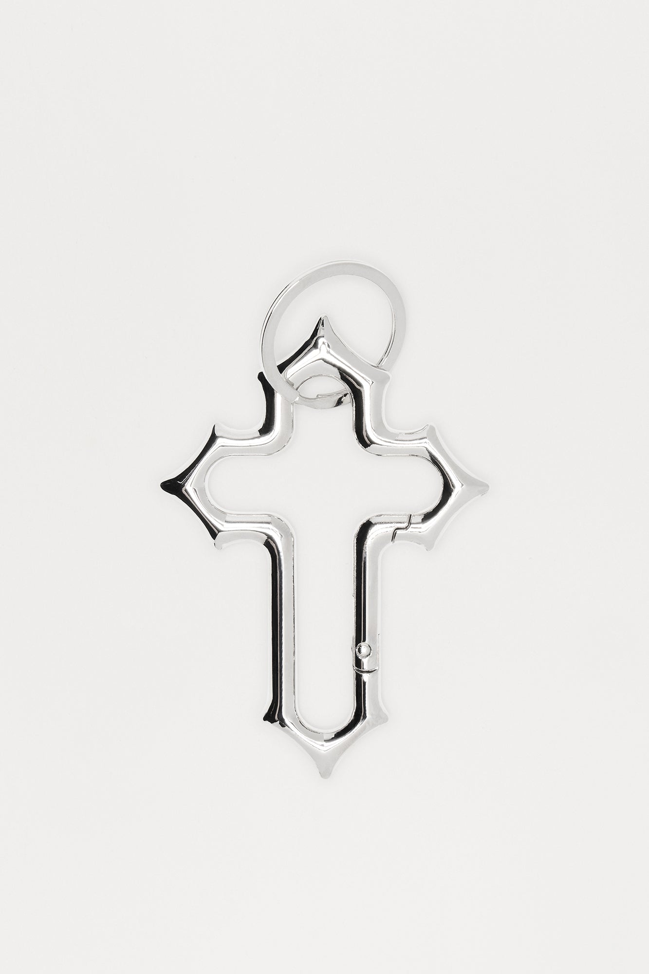 Cross Carabiner Jean Clip Keyring - Silver