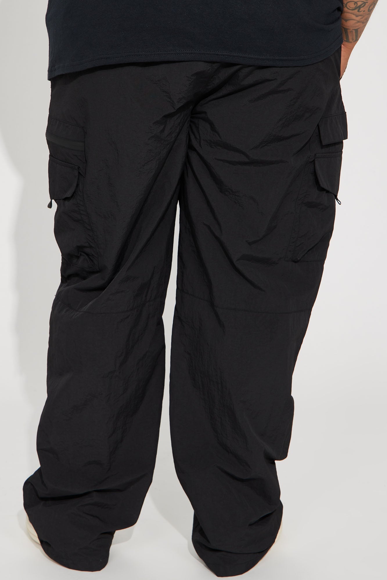 Echo Nylon Straight Cargo Pants - Black