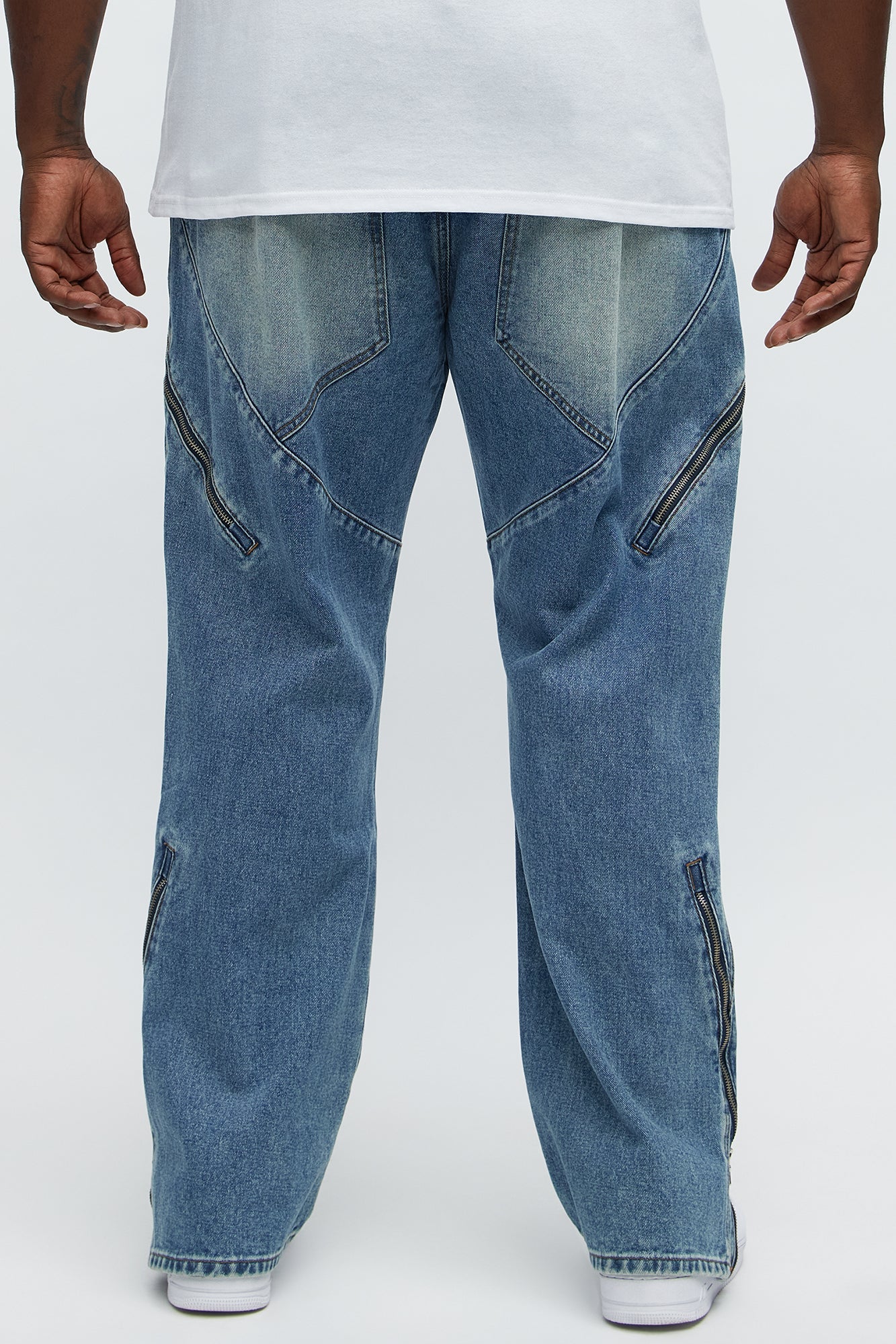 Slim Concrete Grind Paneled Jeans - Dark Wash
