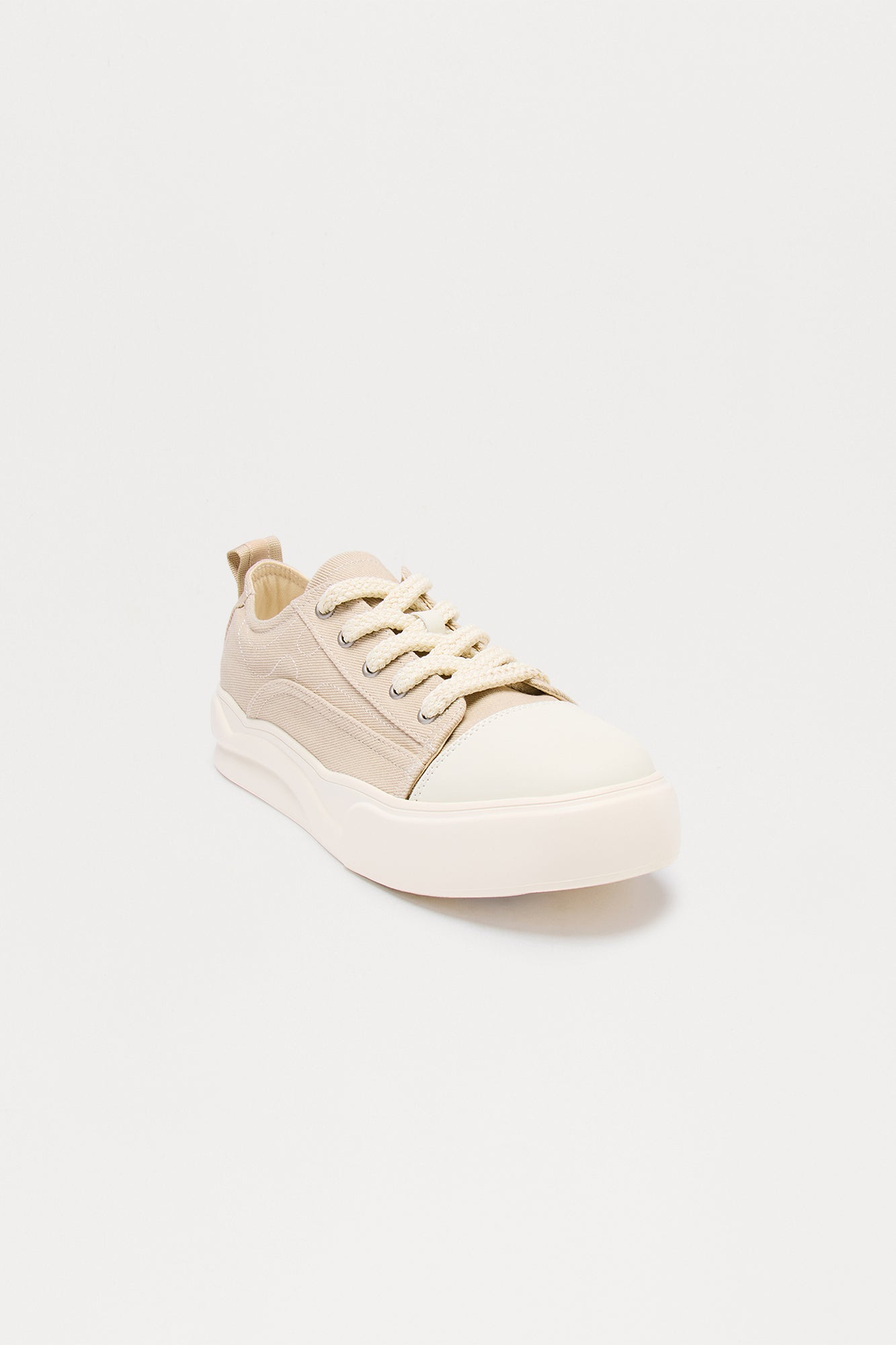 City Stride Canvas Chunky Low Sneaker - Sand/combo