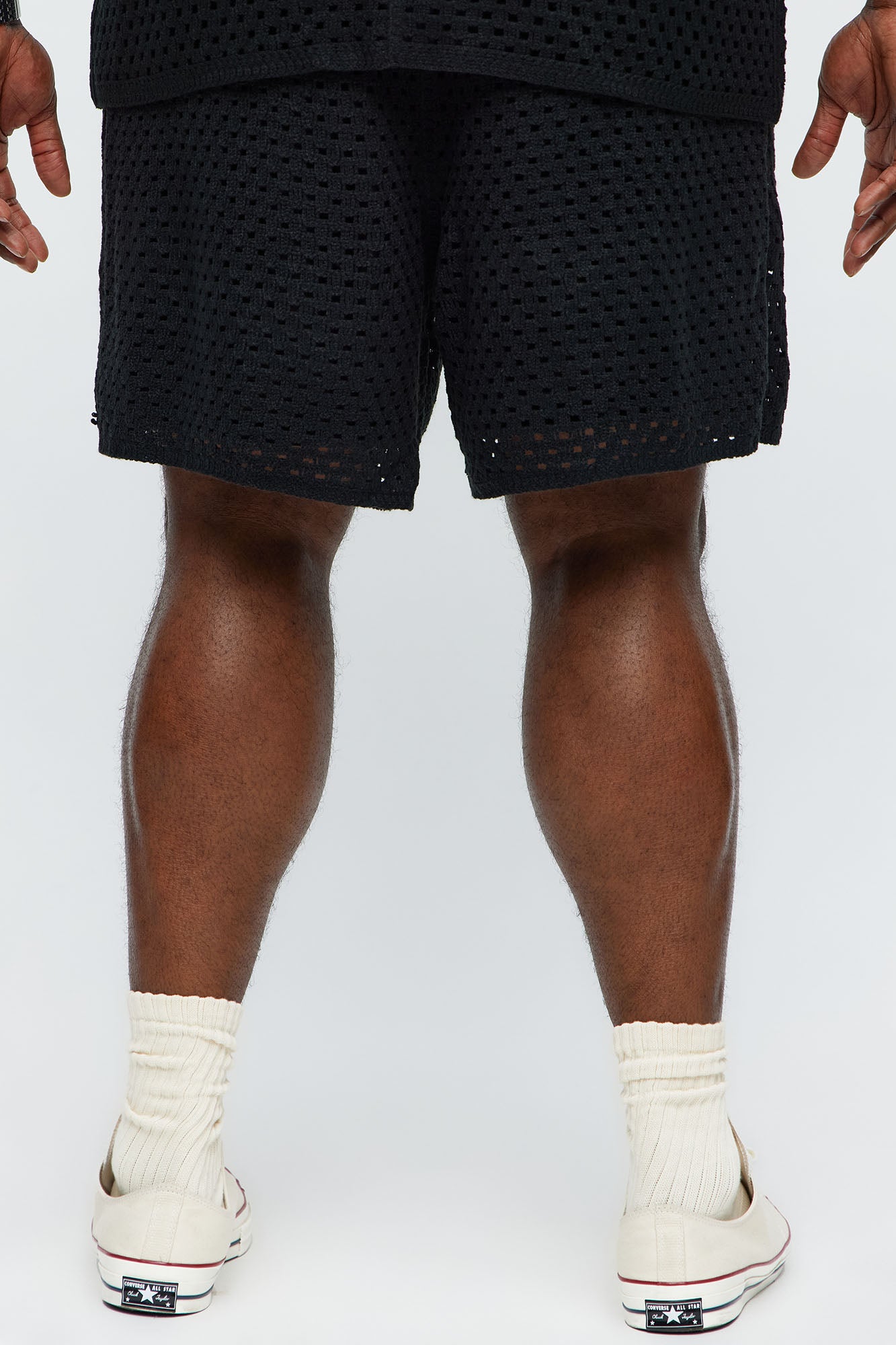 Crochet Panel Short - Black/combo