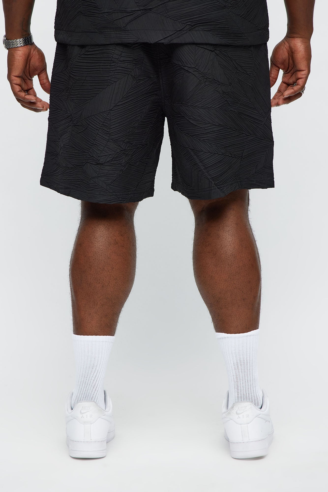 Ponce Textured Relaxed Shorts - Black