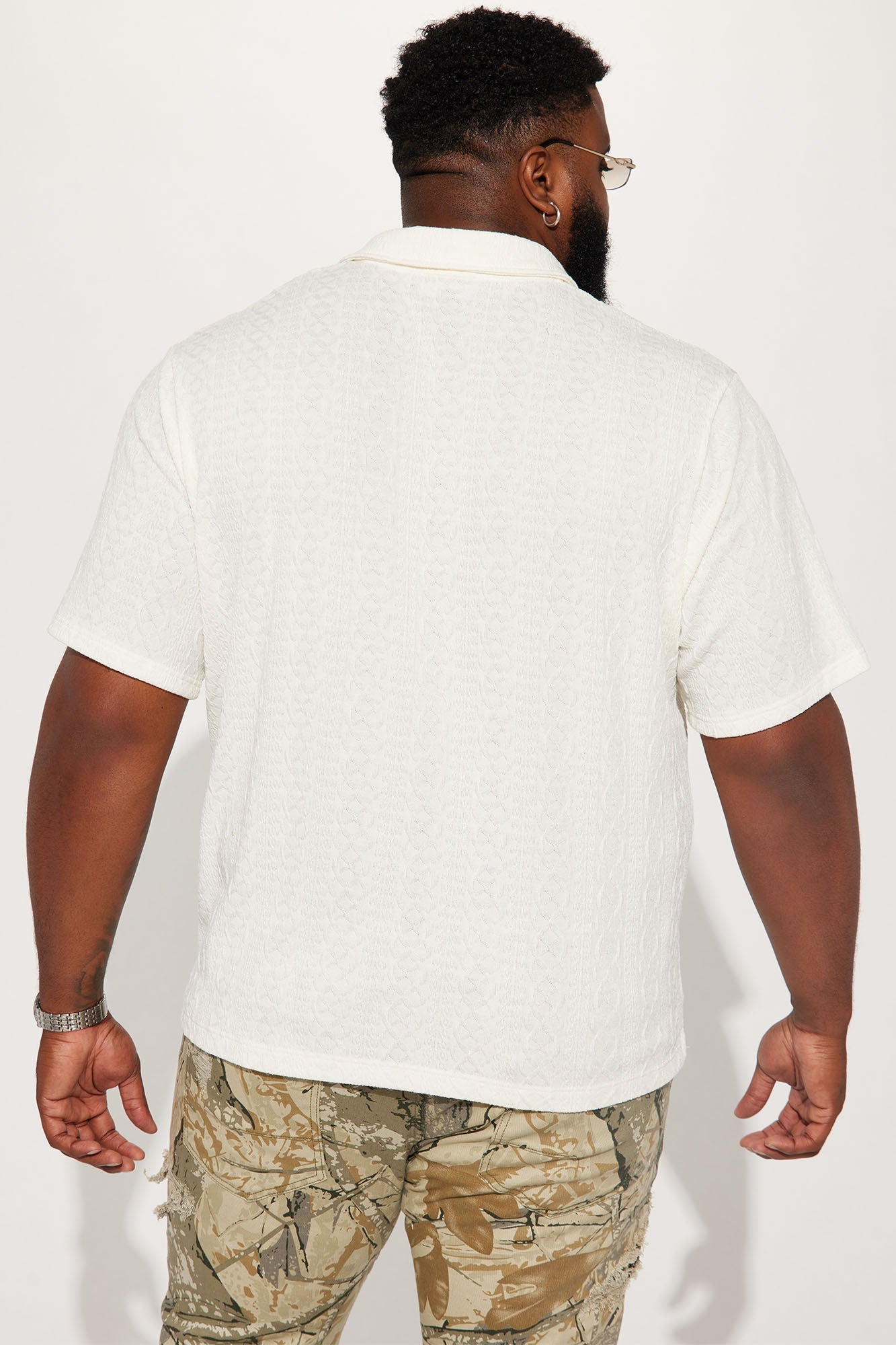 Zig Zag Road Short Sleeve Polo - White
