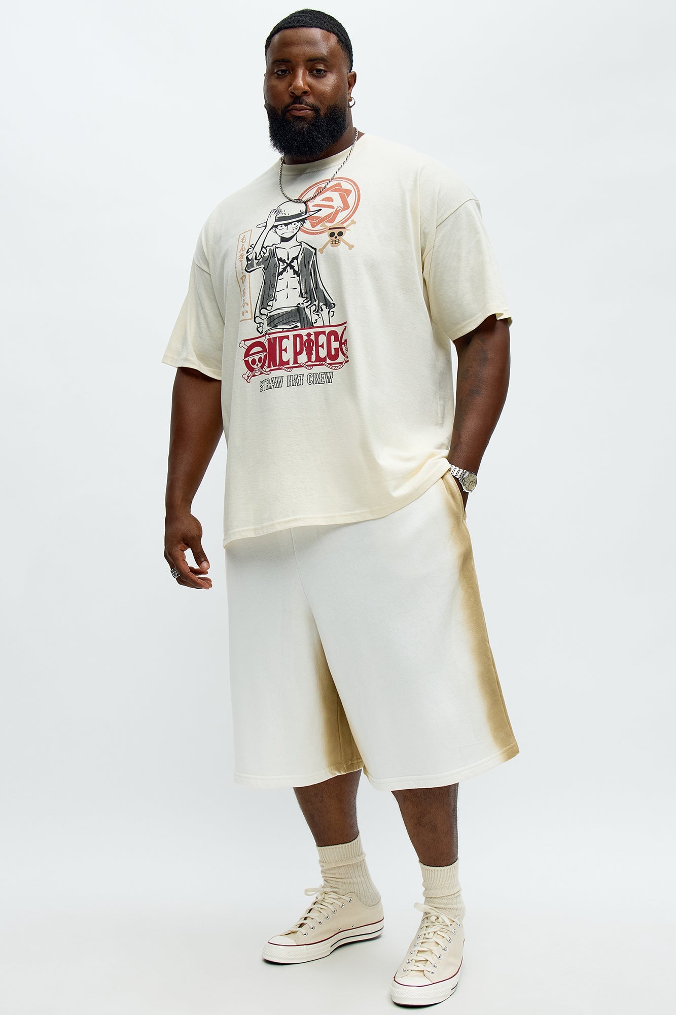 One Piece Monkey D. Luffy Short Sleeve Tee - Natural