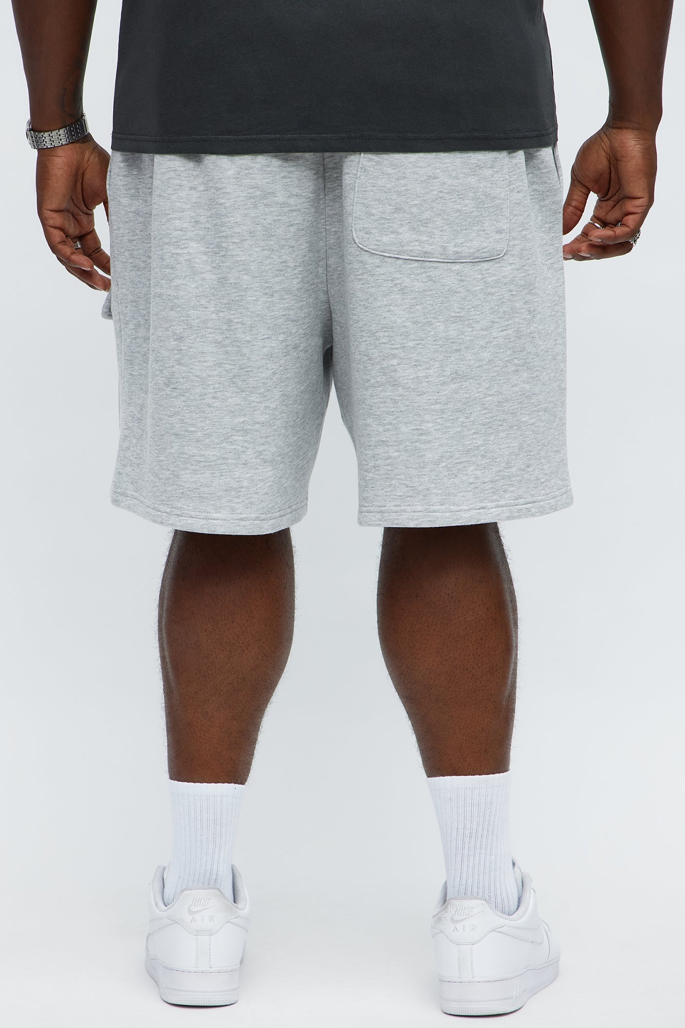 Tyson Relaxed Cargo Snap Shorts - Heather Grey