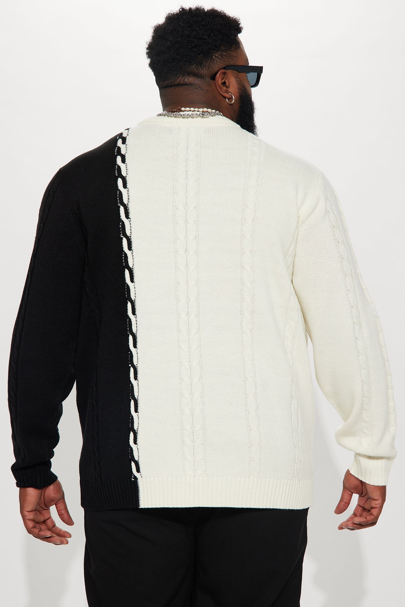 Cody Cable Knit Sweater - White/combo