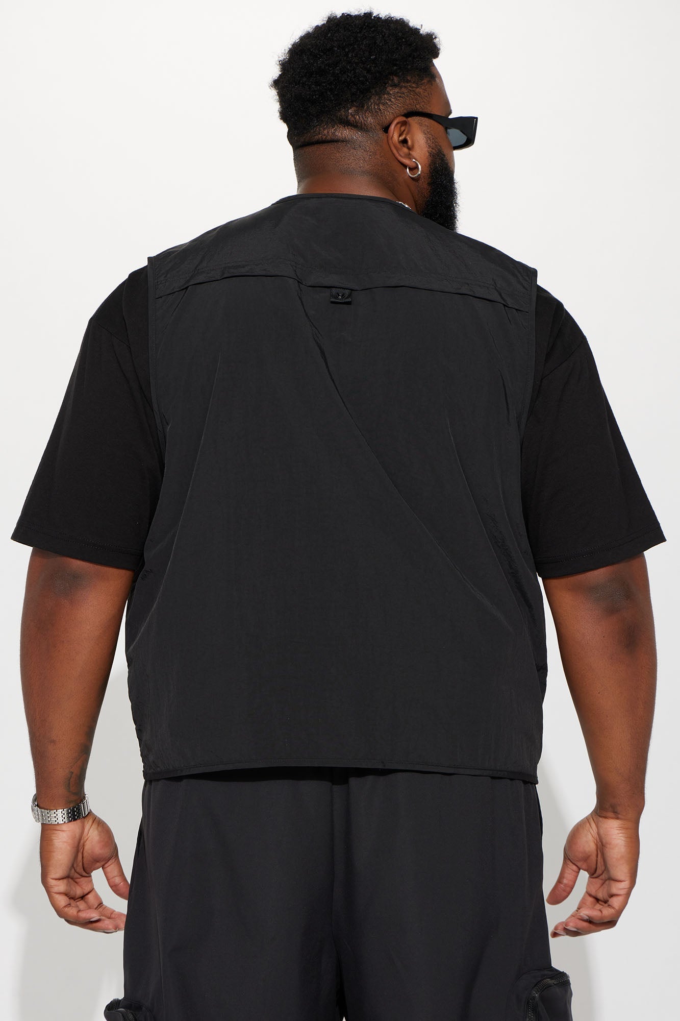 Our Moment Utility Nylon Cargo Vest - Black
