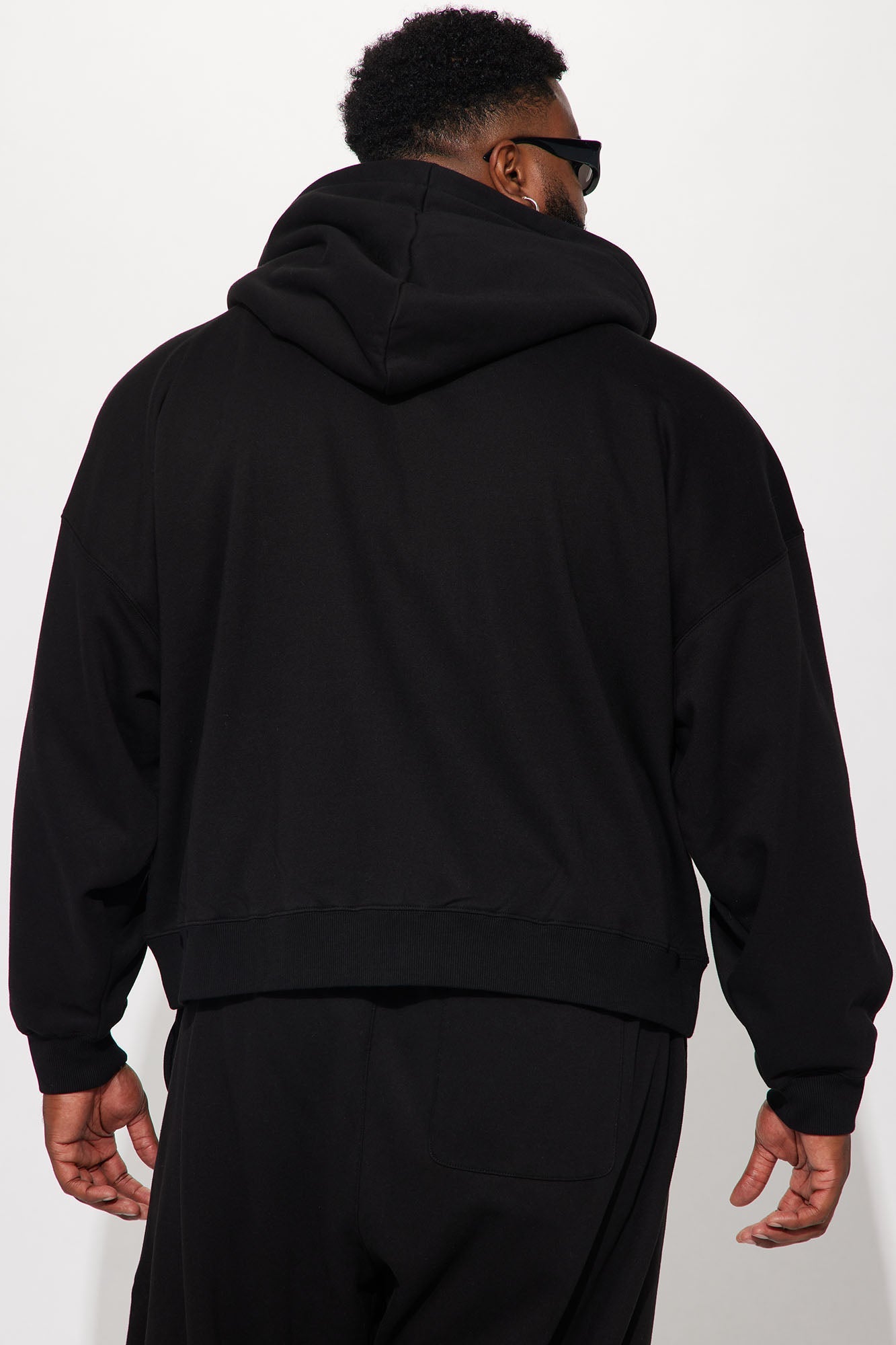 Tyson Oversized Heavyweight Zip Up - Black