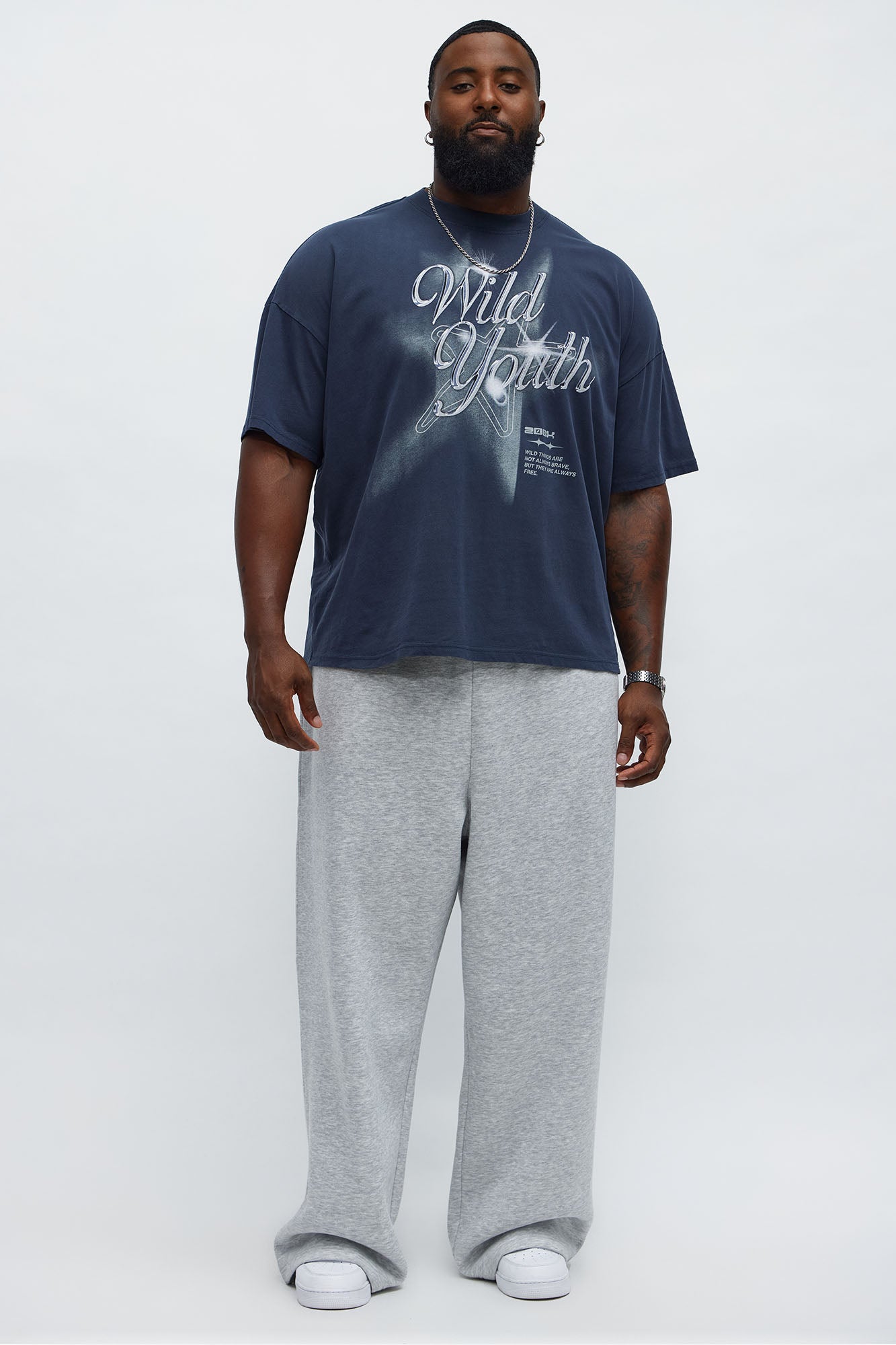 Wild Youth Oversized Short Sleeve Tee - Navy Wash