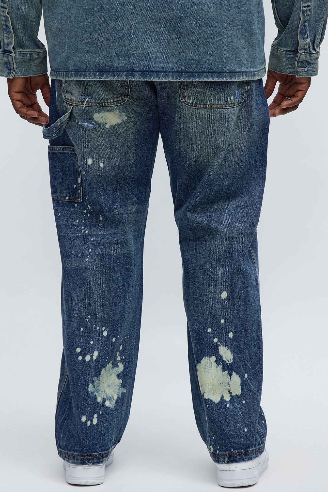 Slim See Me Come Up Bleach Spotted Jeans - Medium Blue Wash