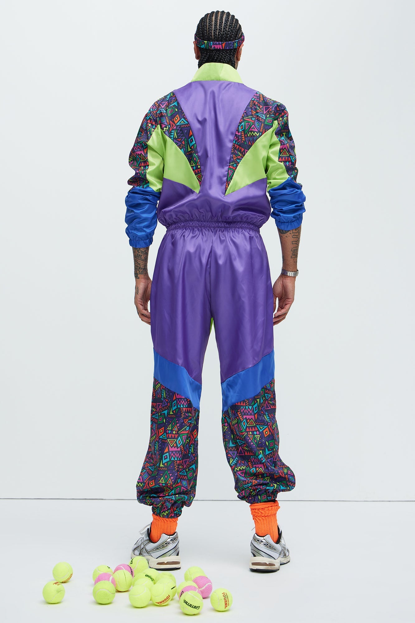 Retro 80's Tracksuit Costume - Multi Color