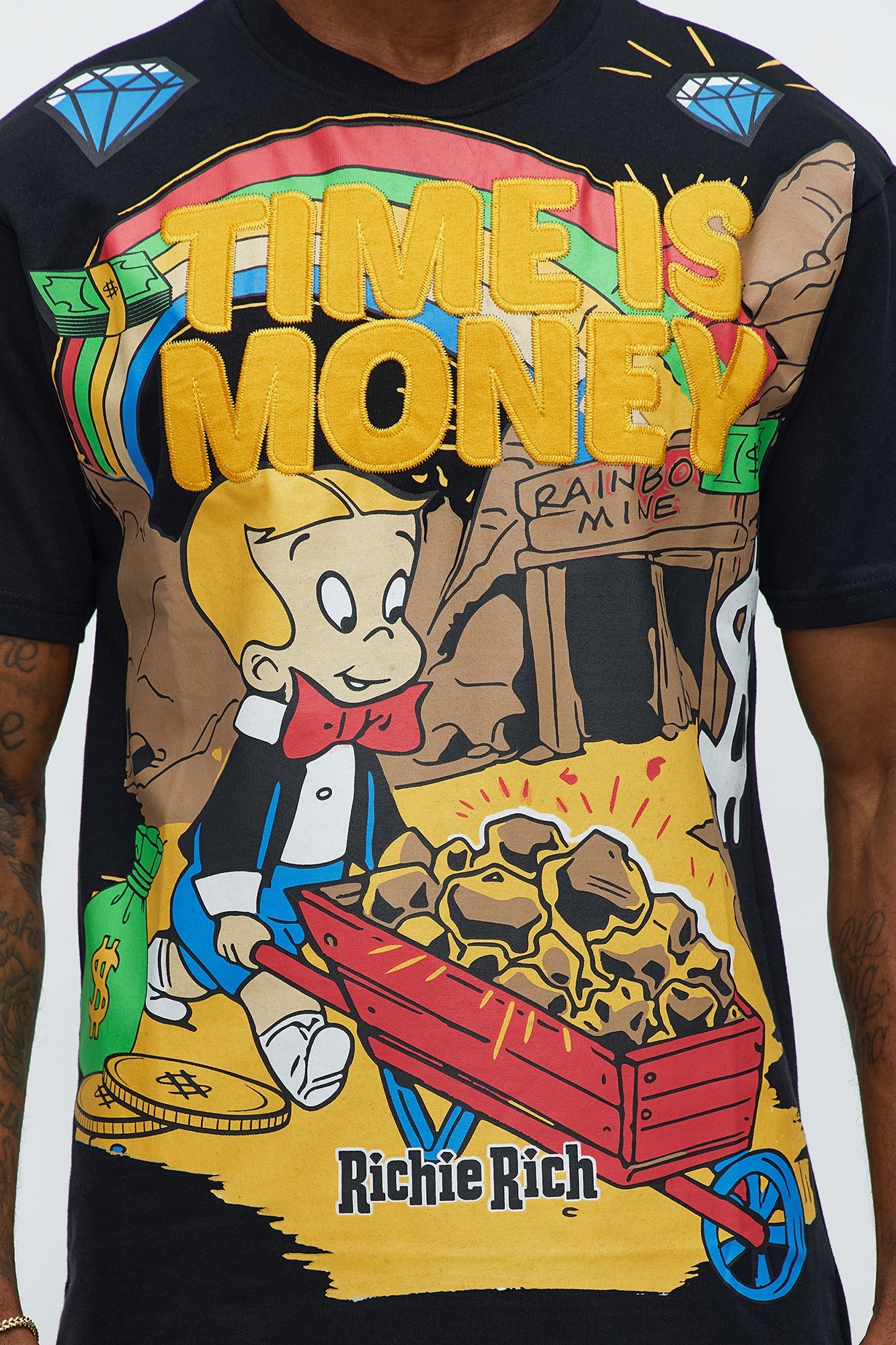 Richie Rich Time Is Money Short Sleeve Tee - Black