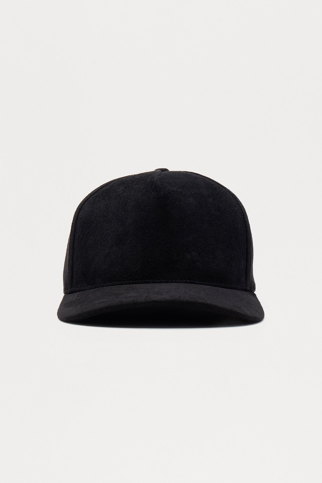 Luxuries Faux Suede Structured Snapback Hat - Black