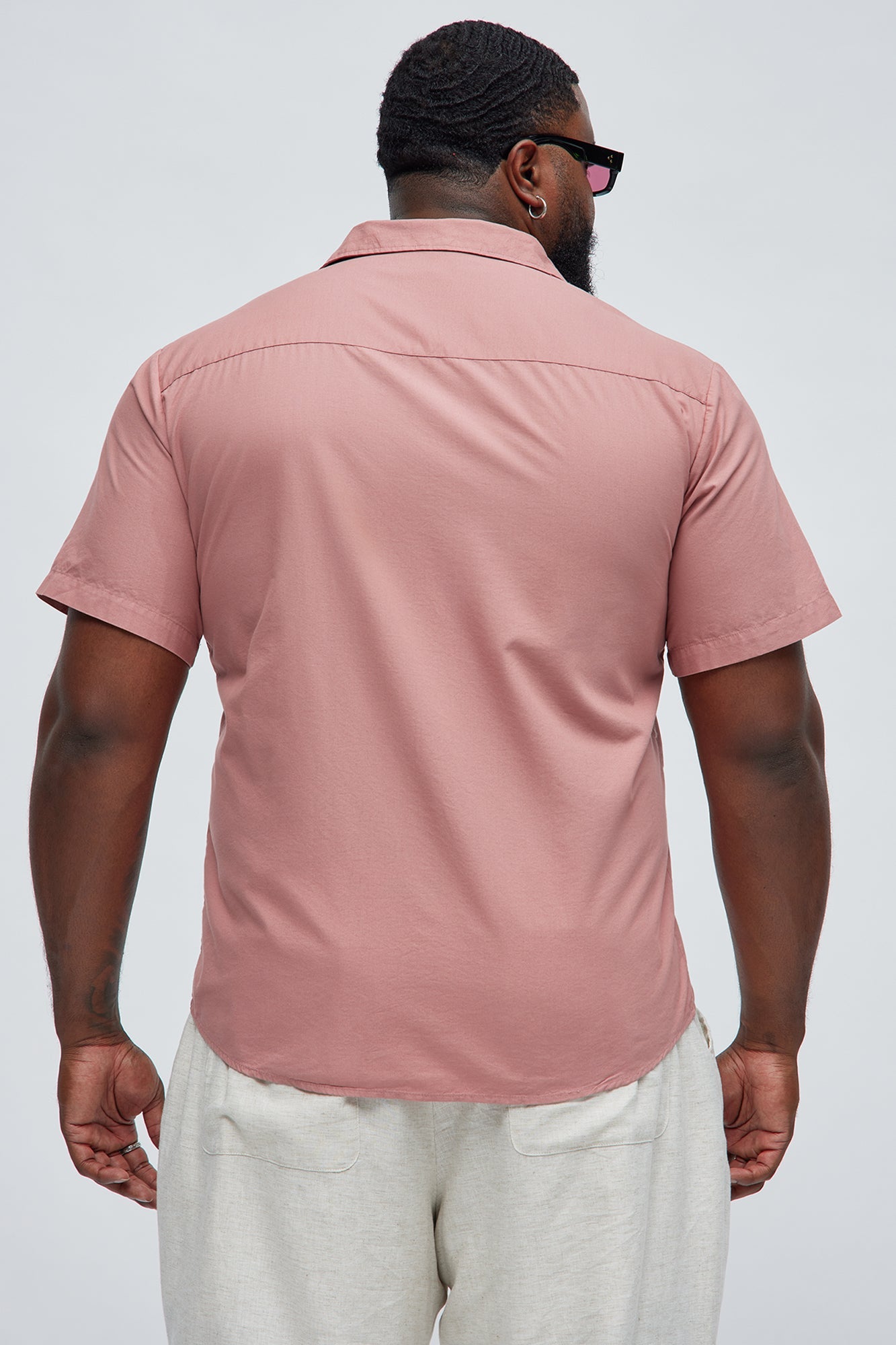 Ryland Short Sleeve Button Up Shirt - Mauve