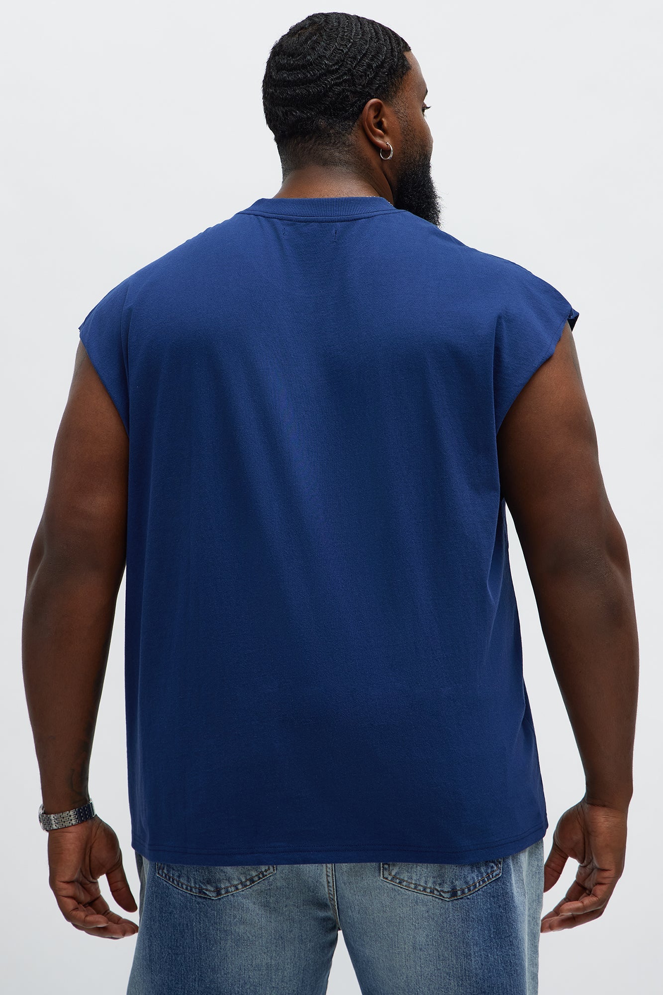 Relaxed Heavyweight Muscle Tee - Navy
