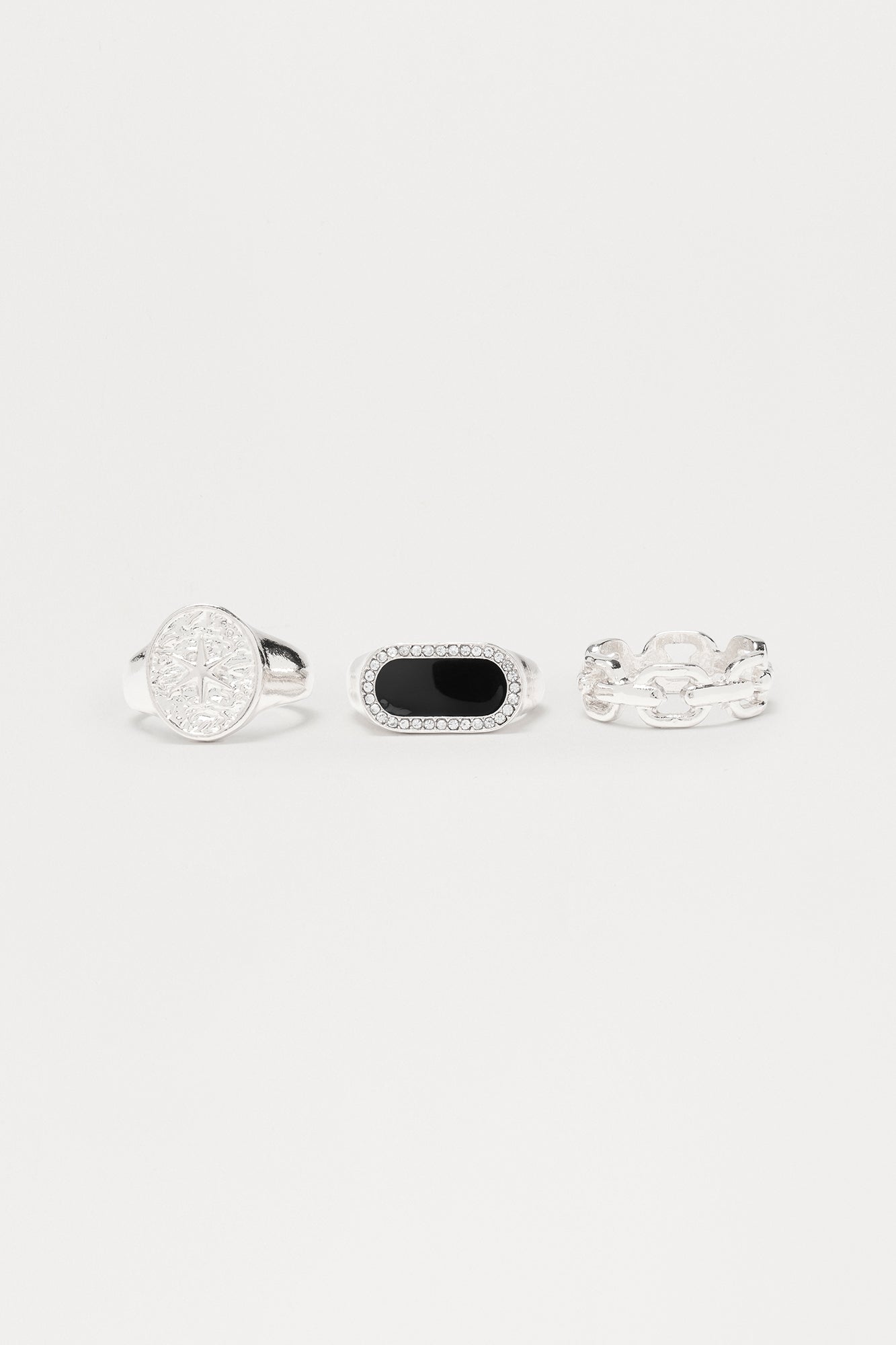 Savage Drip Jeweled Ring Set - Silver/Combo