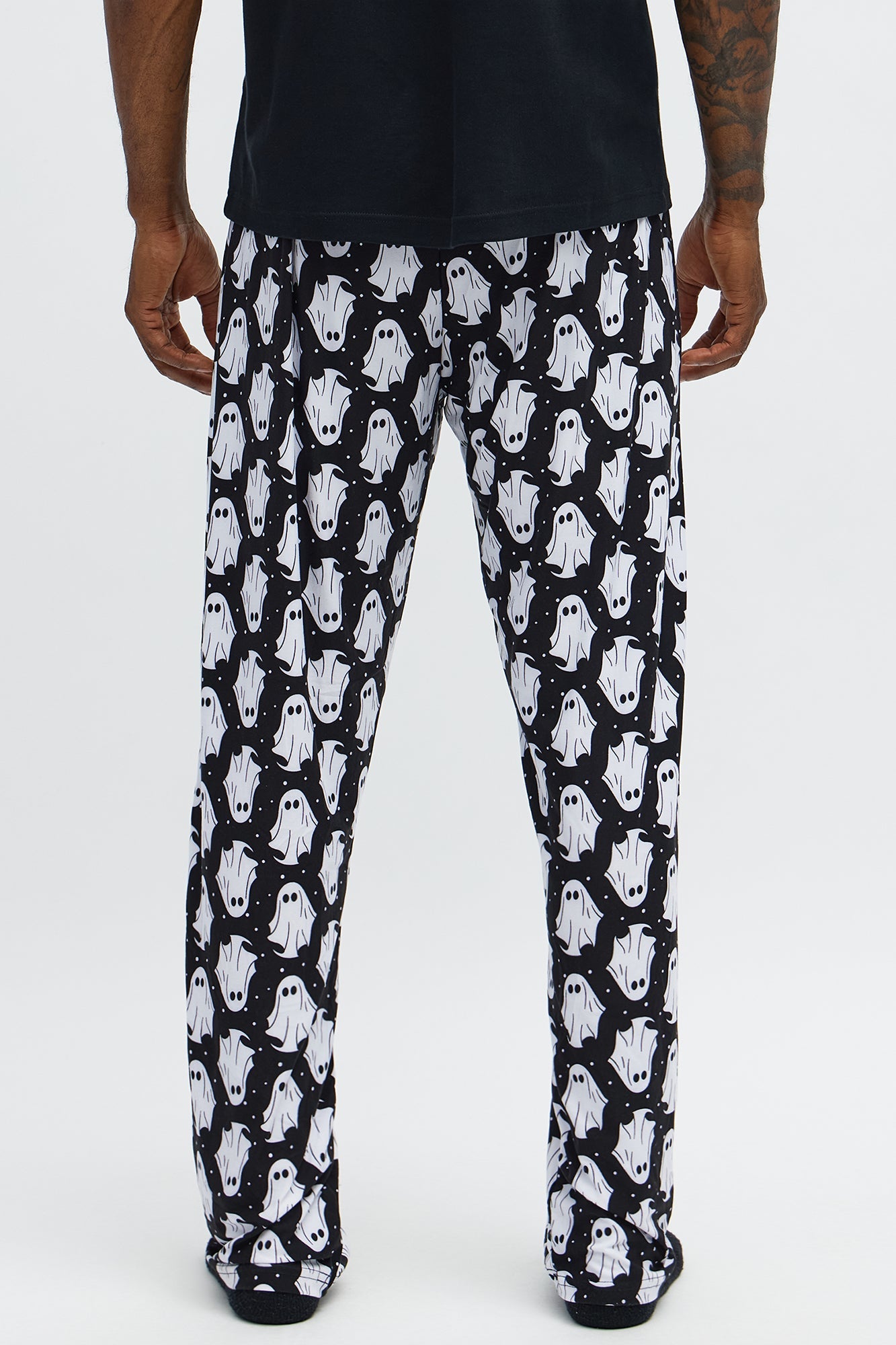 Ghosted You Halloween Lounge Pants - Black/White