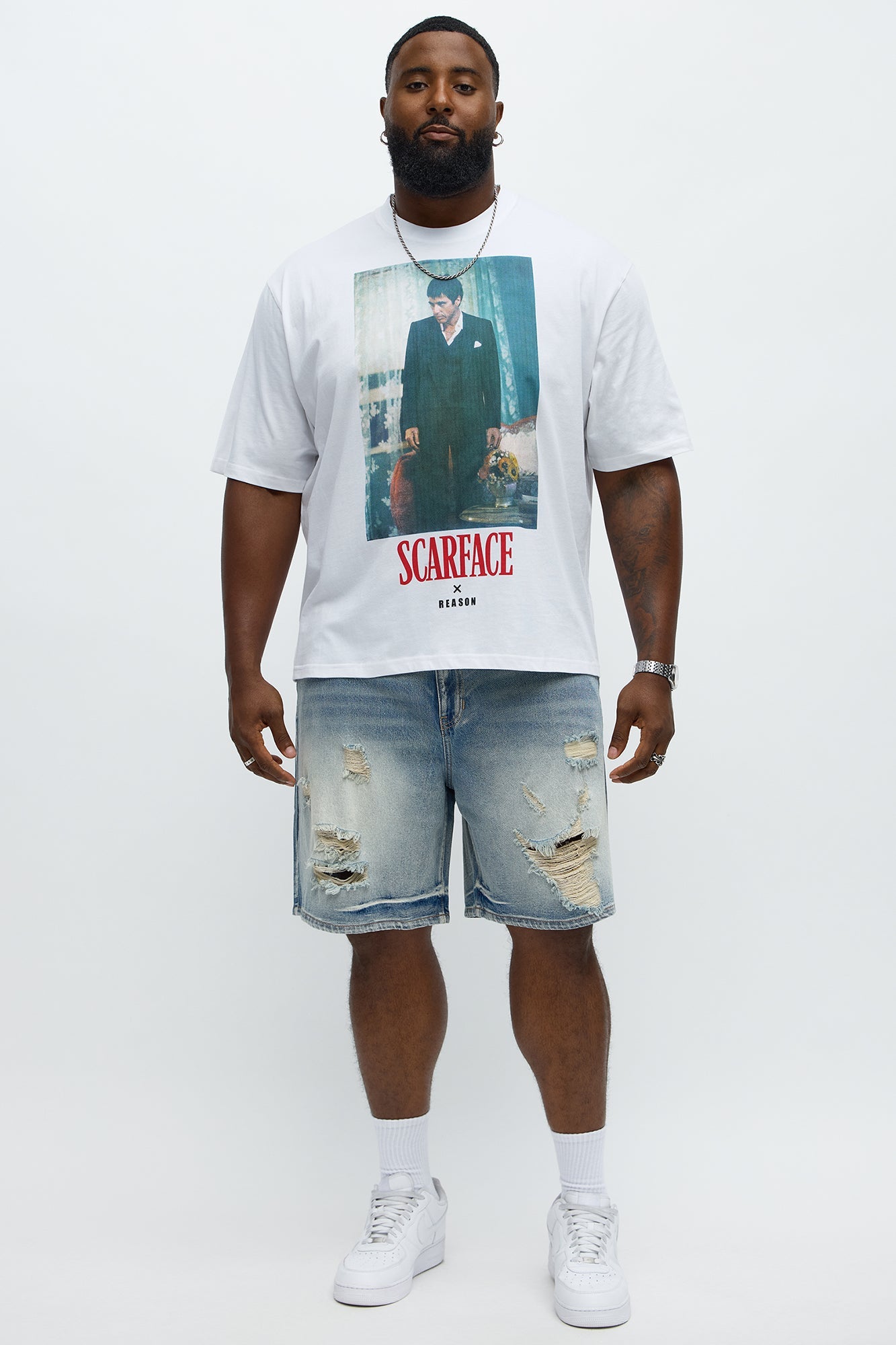Scarface I'll Only Tell You Once Oversized Short Sleeve Tee - White