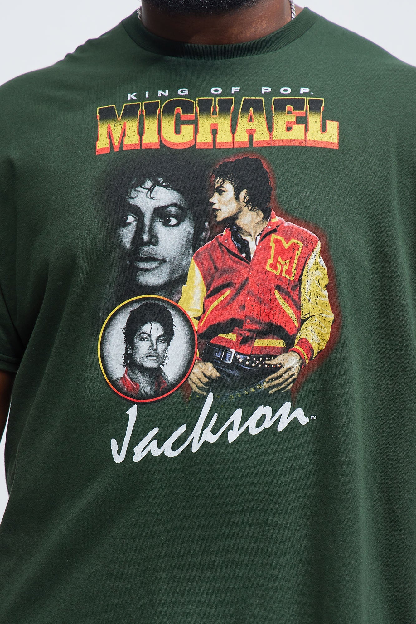 Michael Jackson The King Of Pop Short Sleeve Tee - Green