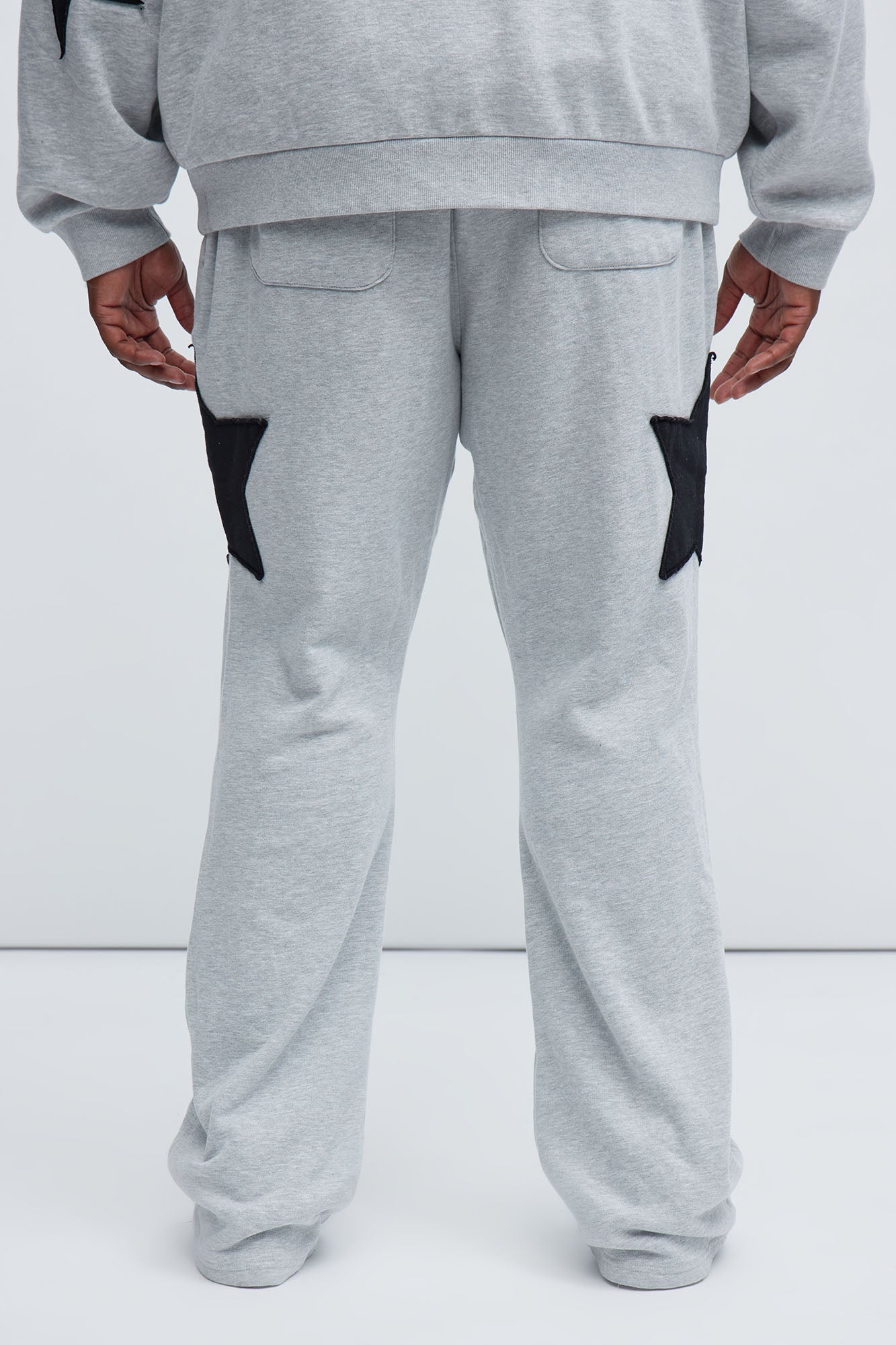 Tyson Stars Skinny Flared Sweatpants - Heather Grey