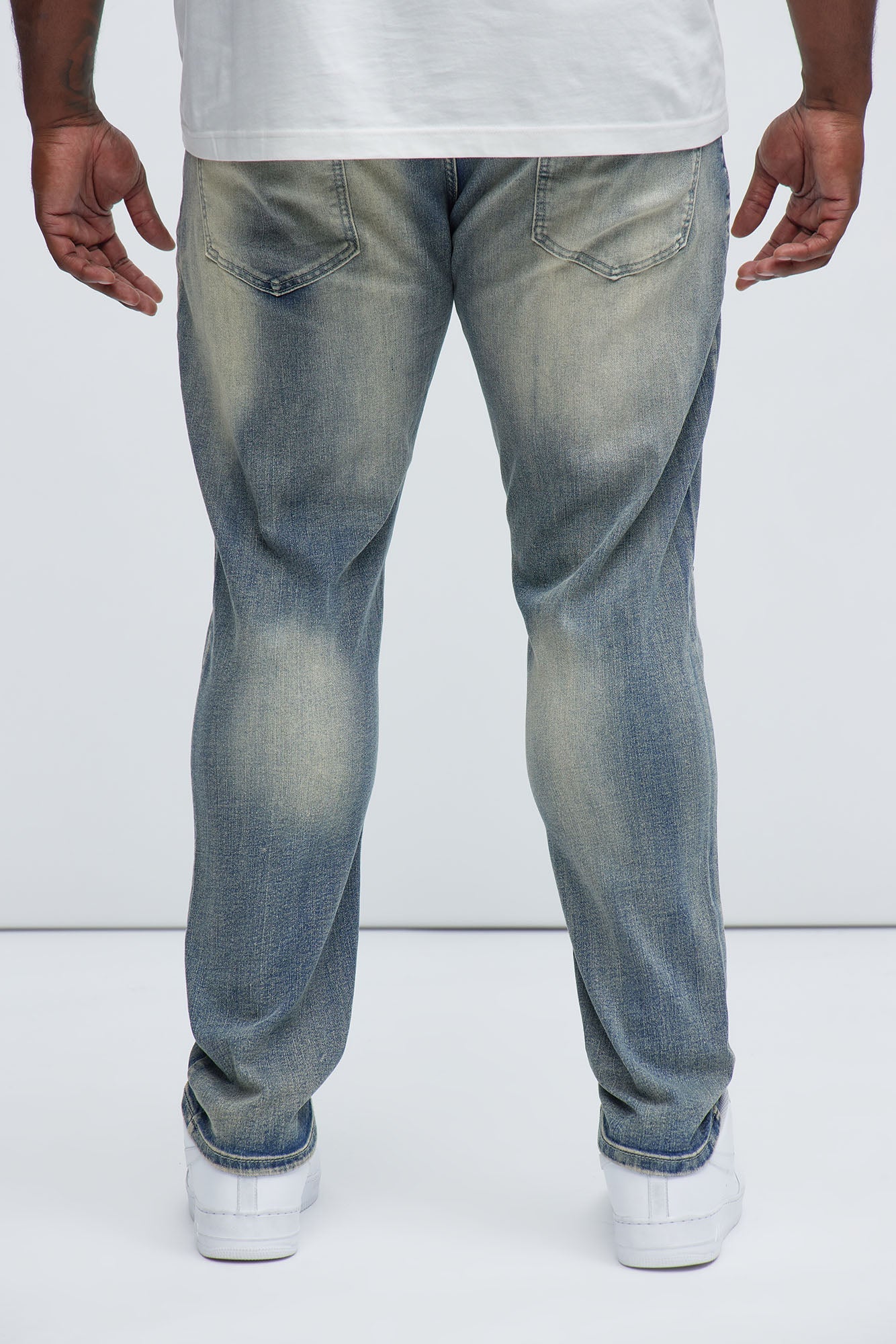 Come My Way Ripped Stacked Skinny Jeans - Dark Wash