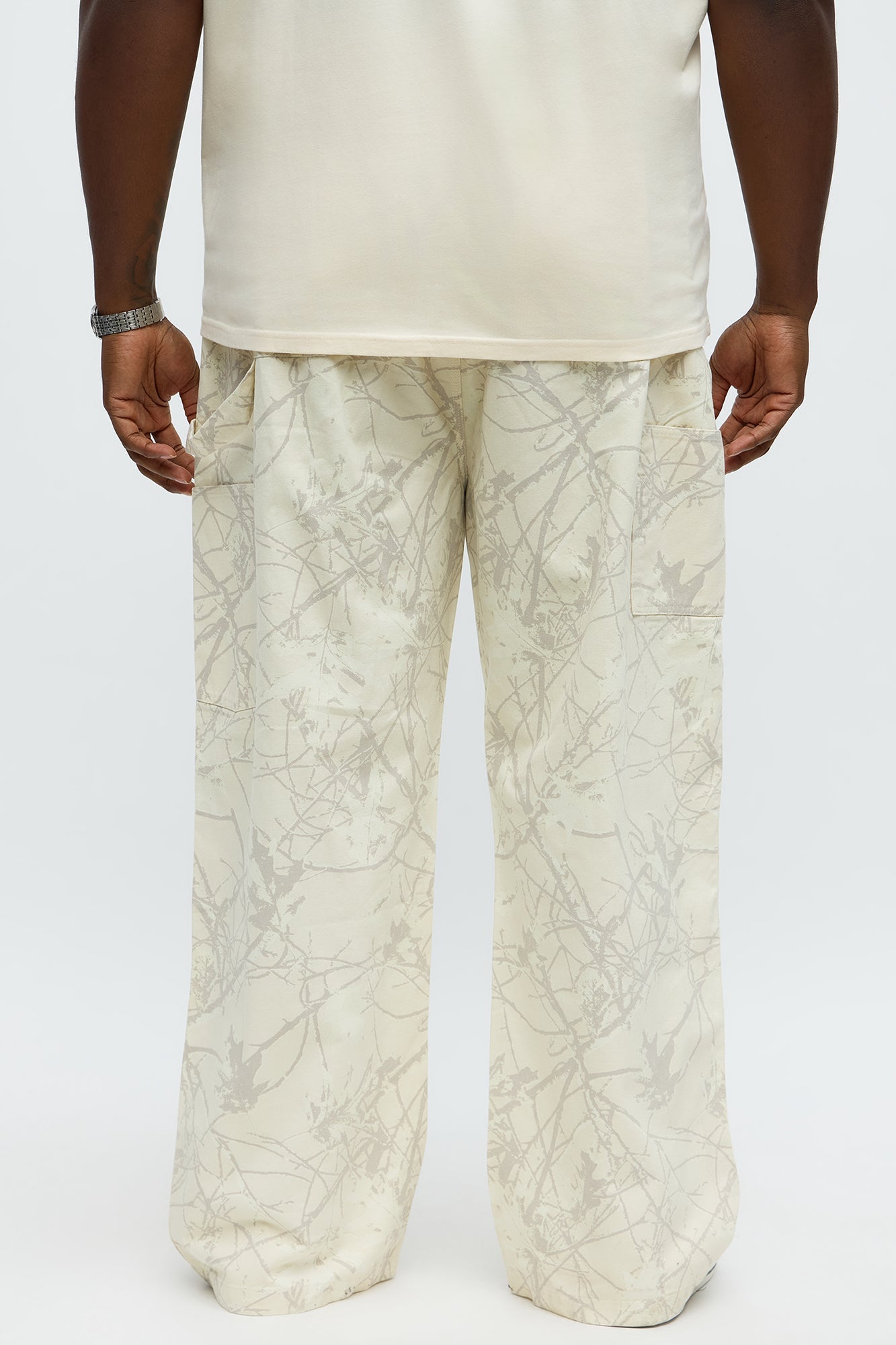 Straight Woodland Mirage Carpenter Pants - Cream