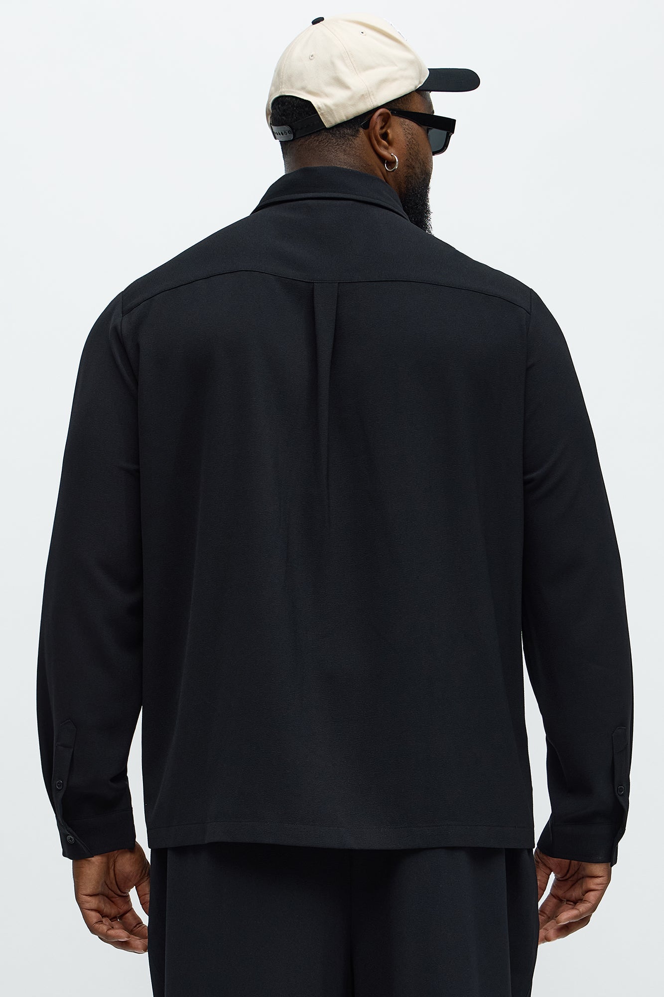 Golden Hour Long Sleeve Button Up Shirt - Black