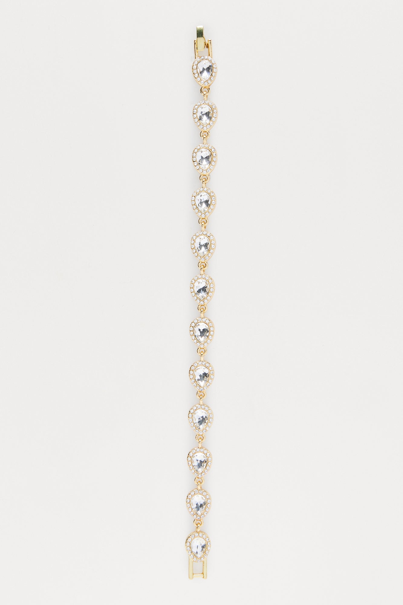 Iced Cluster Tear Drop Bracelet - Gold