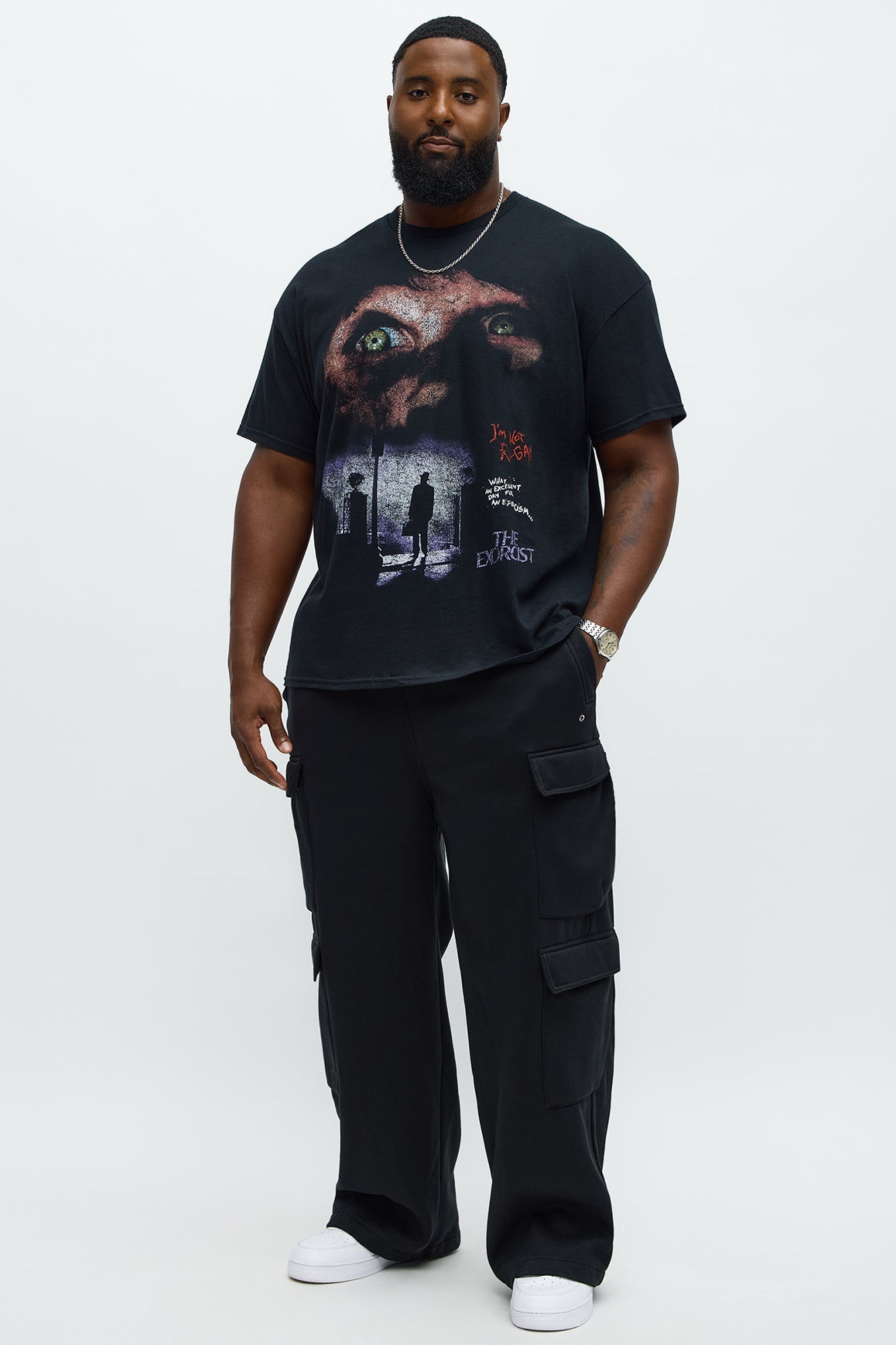 The Exorcist I'm Not Regan Distressed Short Sleeve Tee - Black