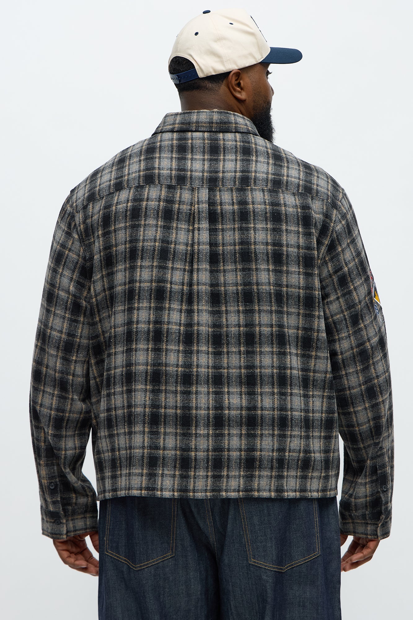 Relaxed Fit Harlem Plaid Long Sleeve Button Up - Black/combo