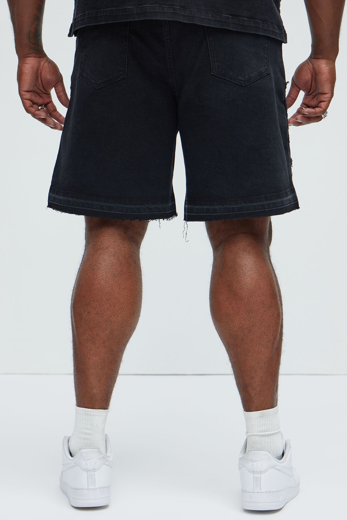 Interstellar Relaxed Denim Shorts - Black