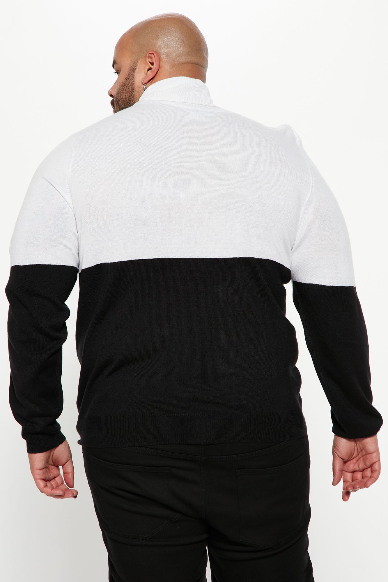 DeAngelo Colorblocked Turtleneck Sweater - Black/White