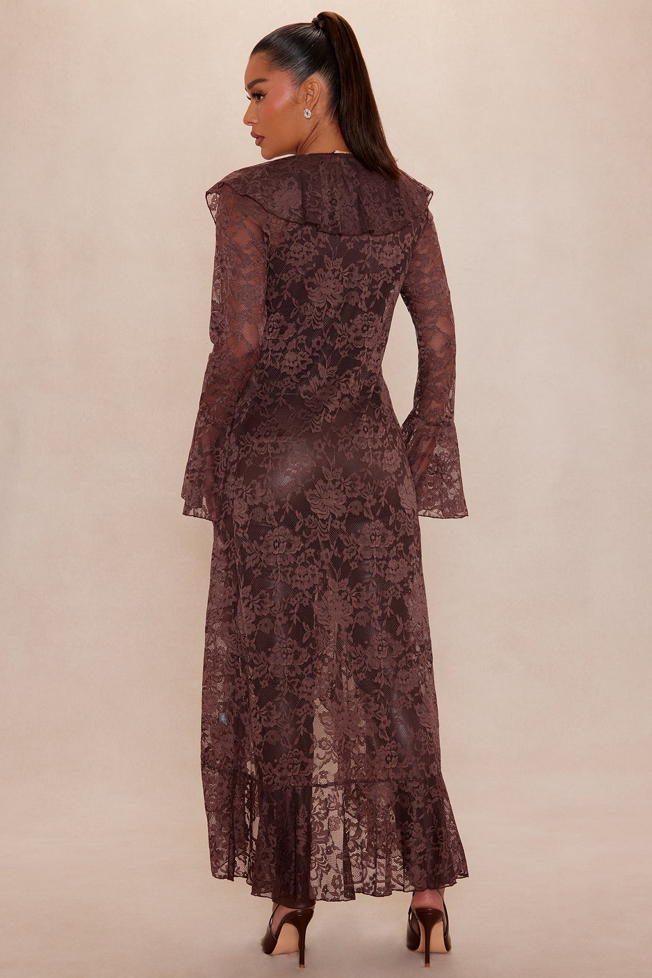 With The Wind Lace Cardigan - Chocolate