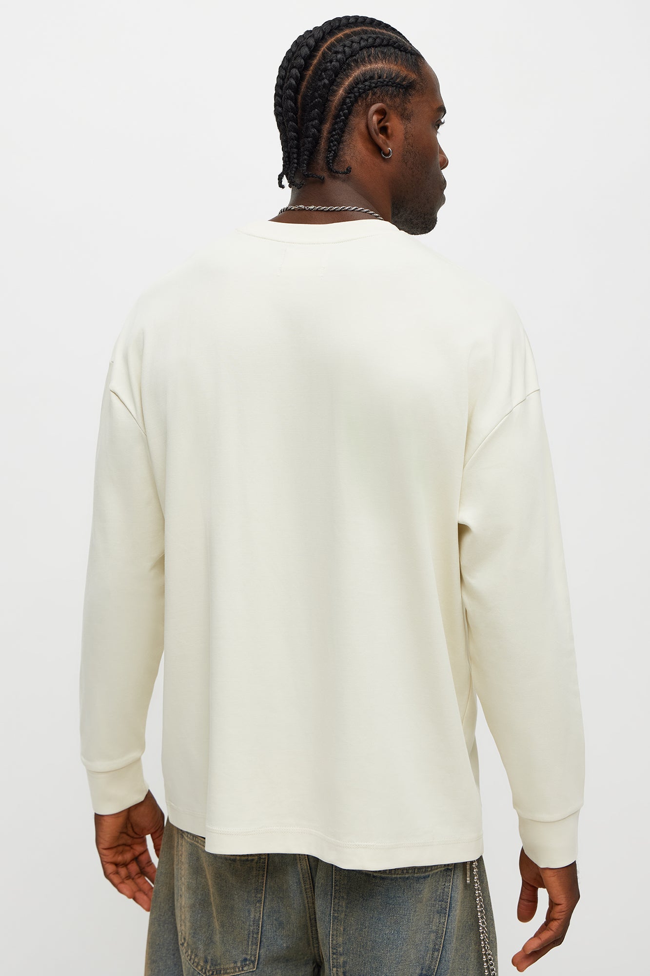 Oversized Premium Everyday Long Sleeve Tee - Off White