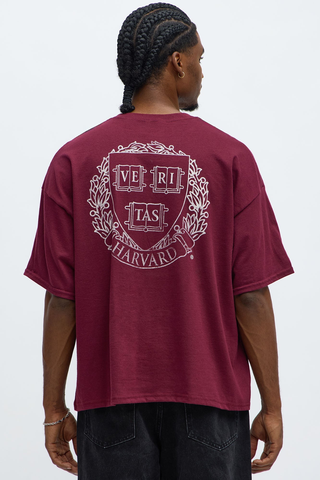 Harvard University Boxy Short Sleeve Tee - Burgundy