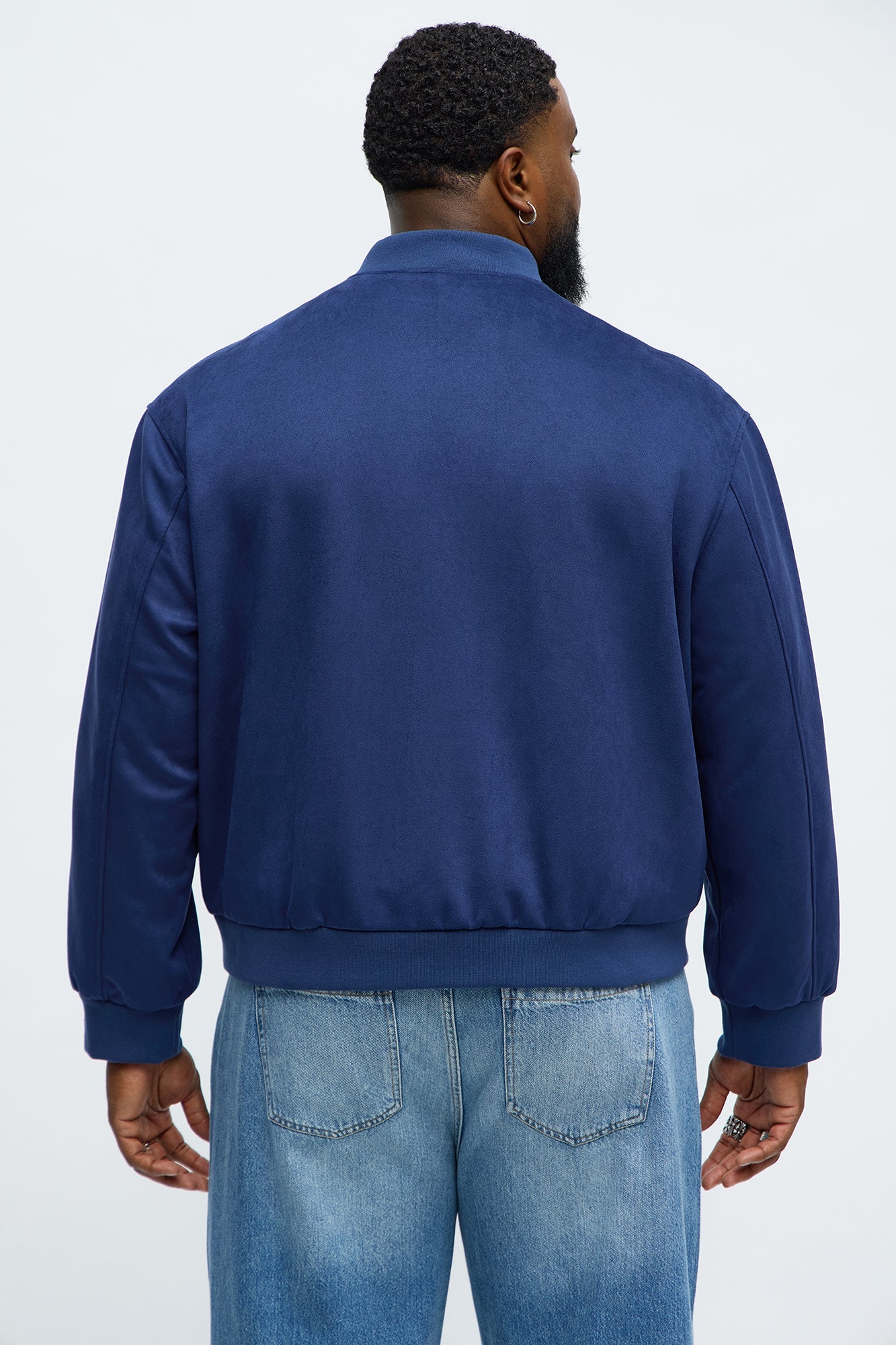 Cropped Hittin' The Streets Suede Bomber Jacket - Blue