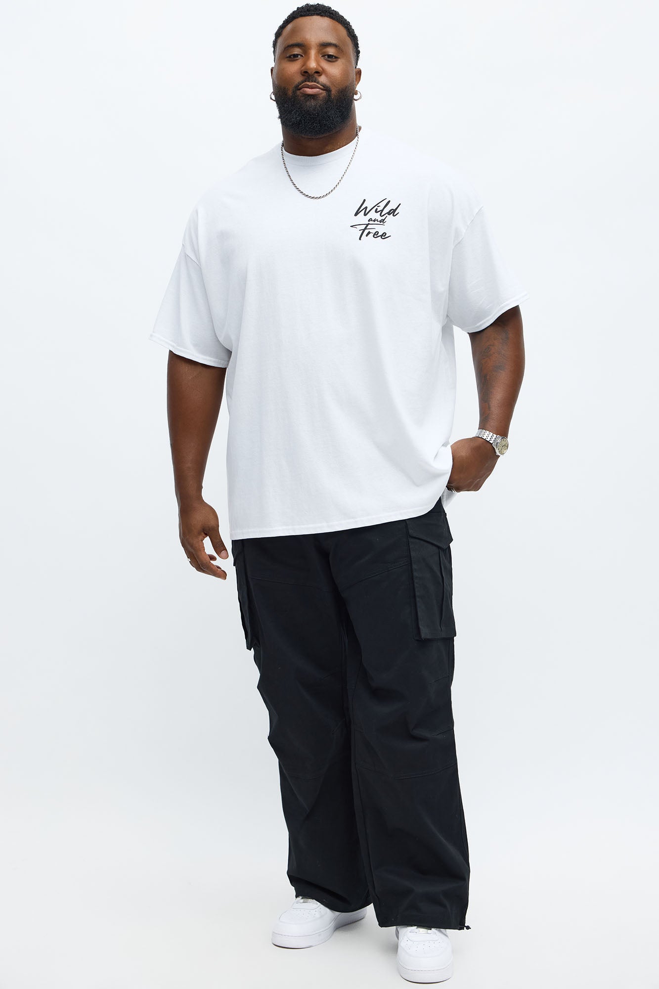 Wild And Free Oversized Short Sleeve Tee - White