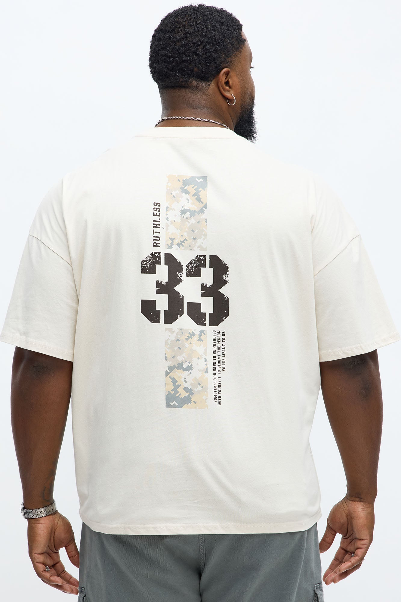 Ruthless Tactics Oversized Short Sleeve Tee - Off White