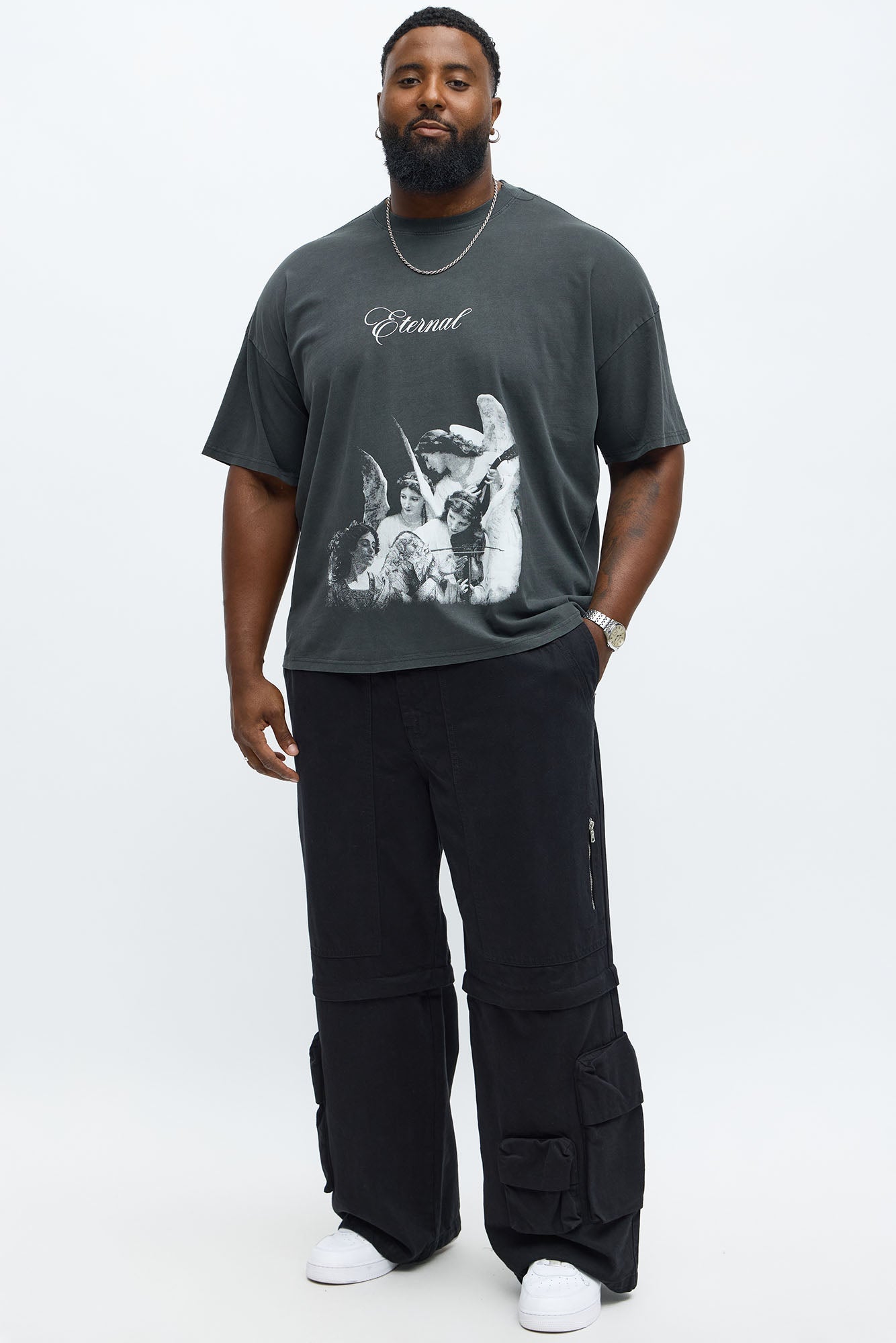 Eternal Salvation Oversized Short Sleeve Tee - Black Wash