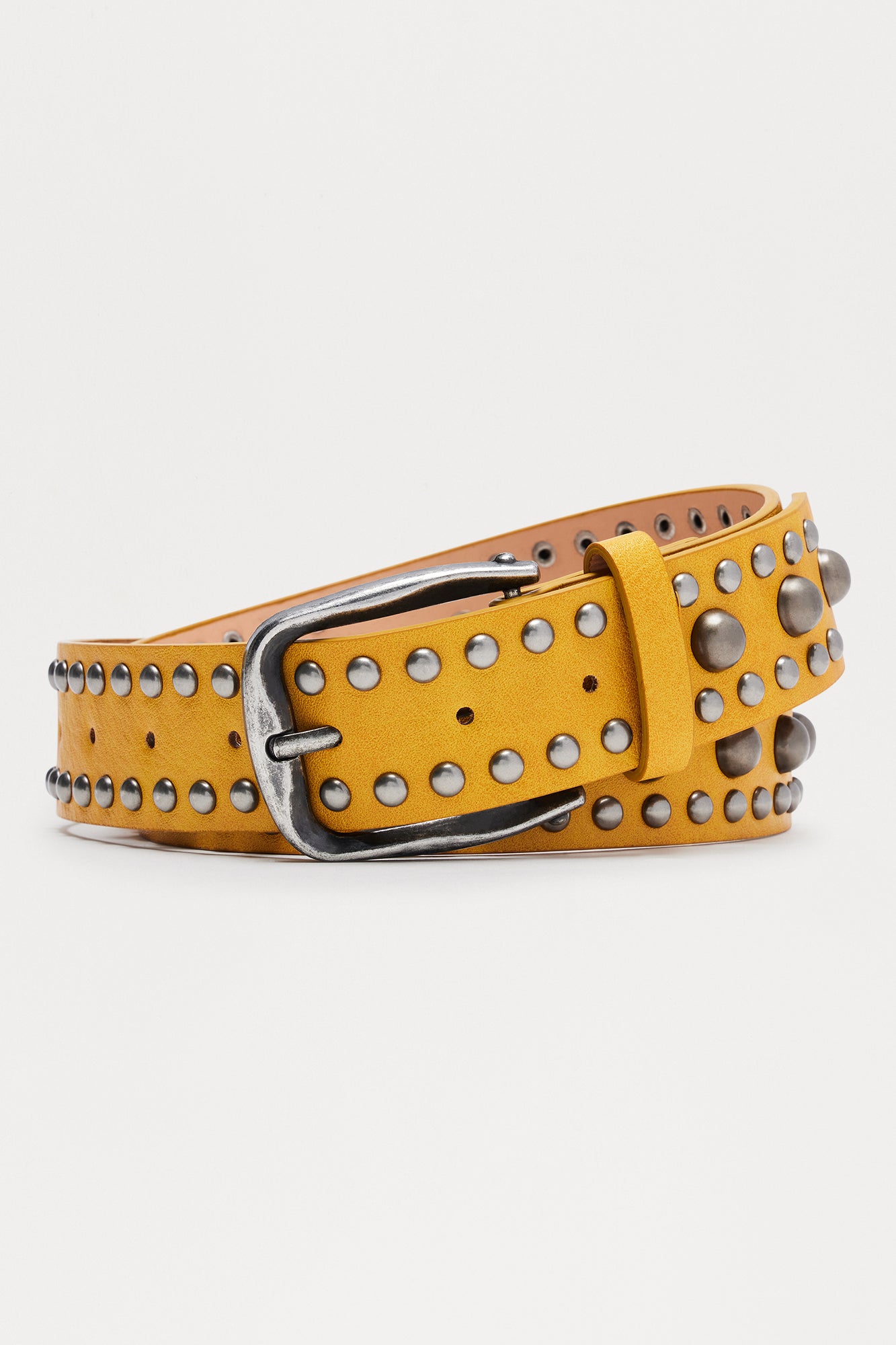 All Around Studded Belt - Yellow