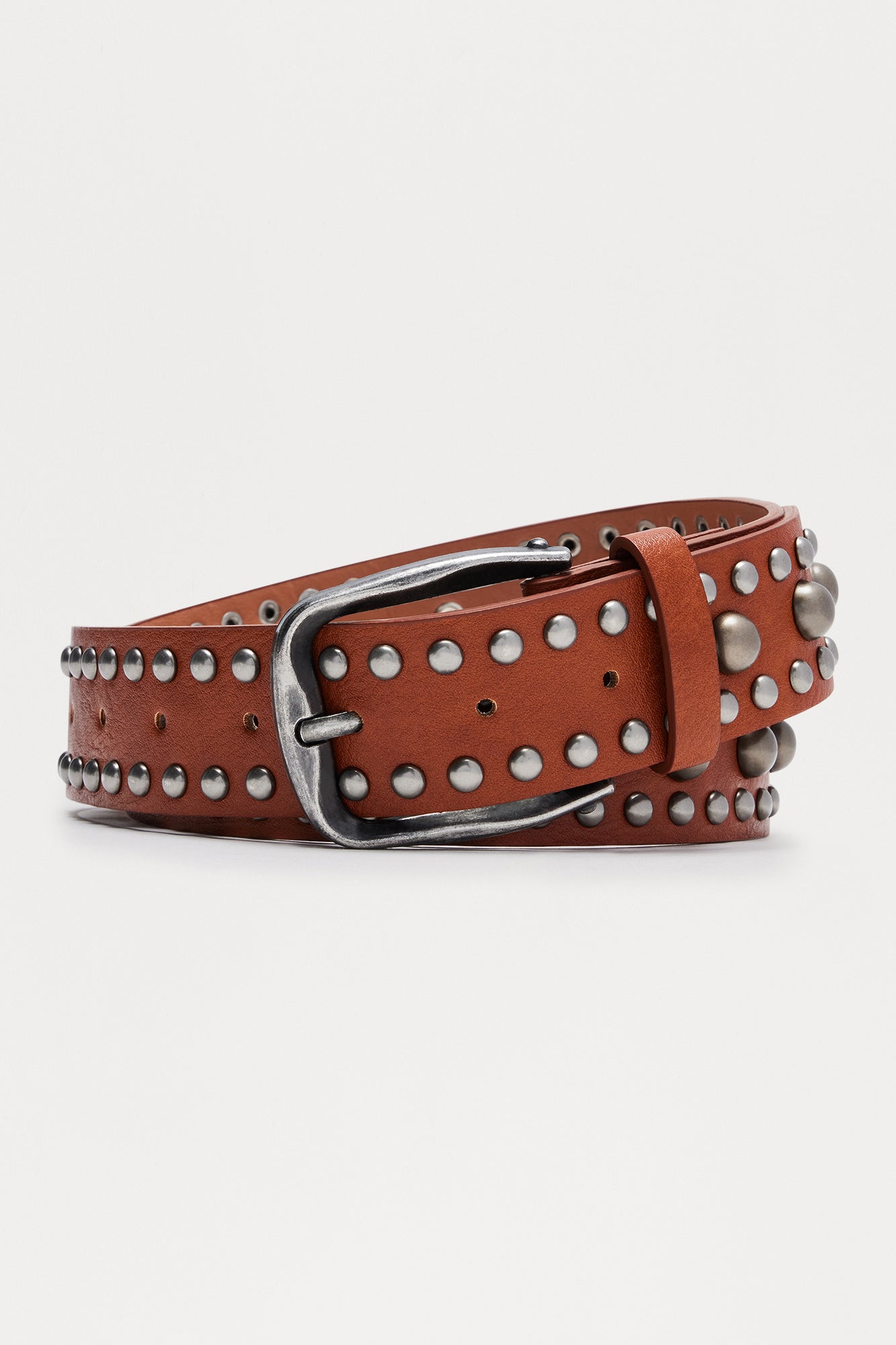 All Around Studded Belt - Cognac