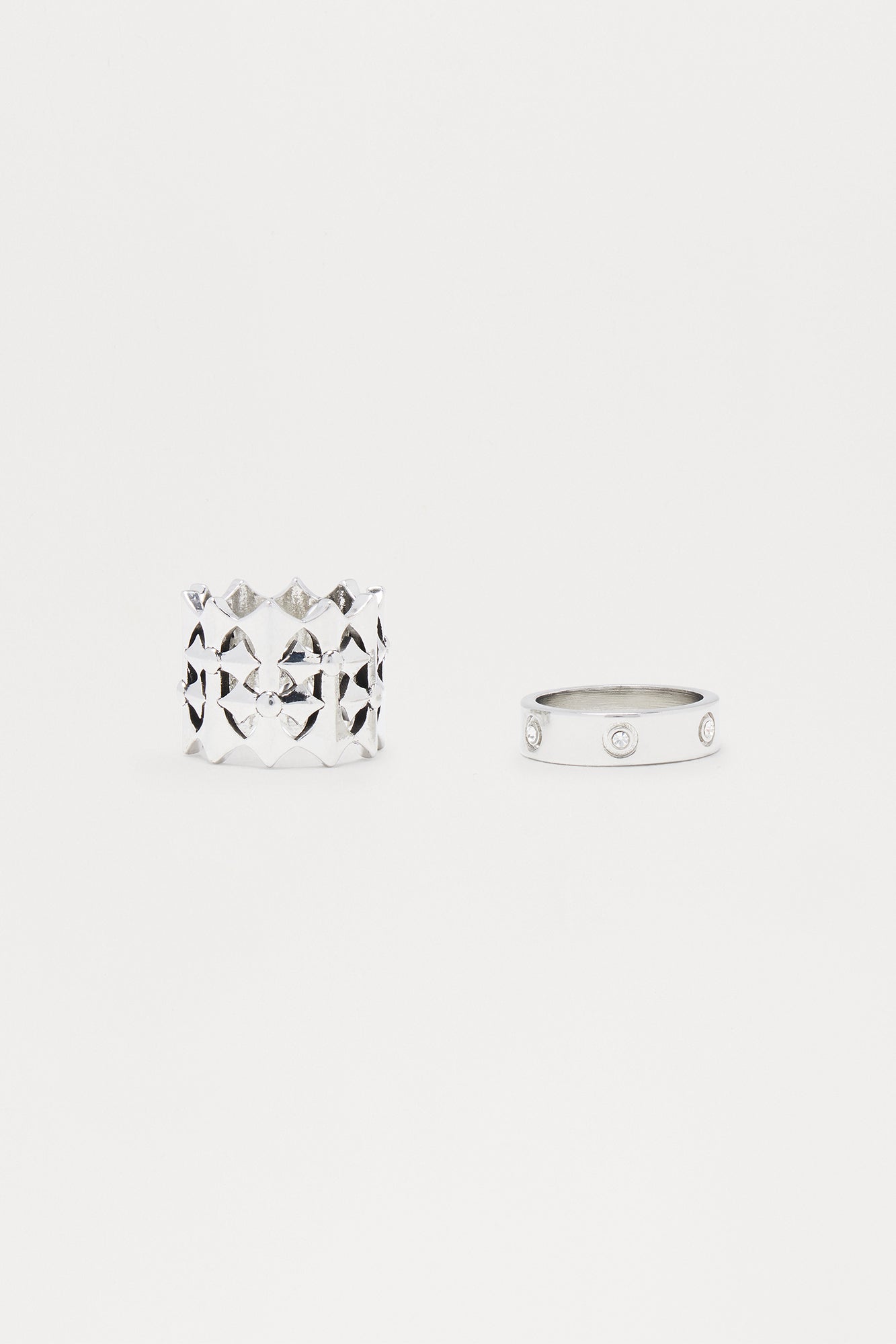 Vanish 2 Piece Ring Set - Silver