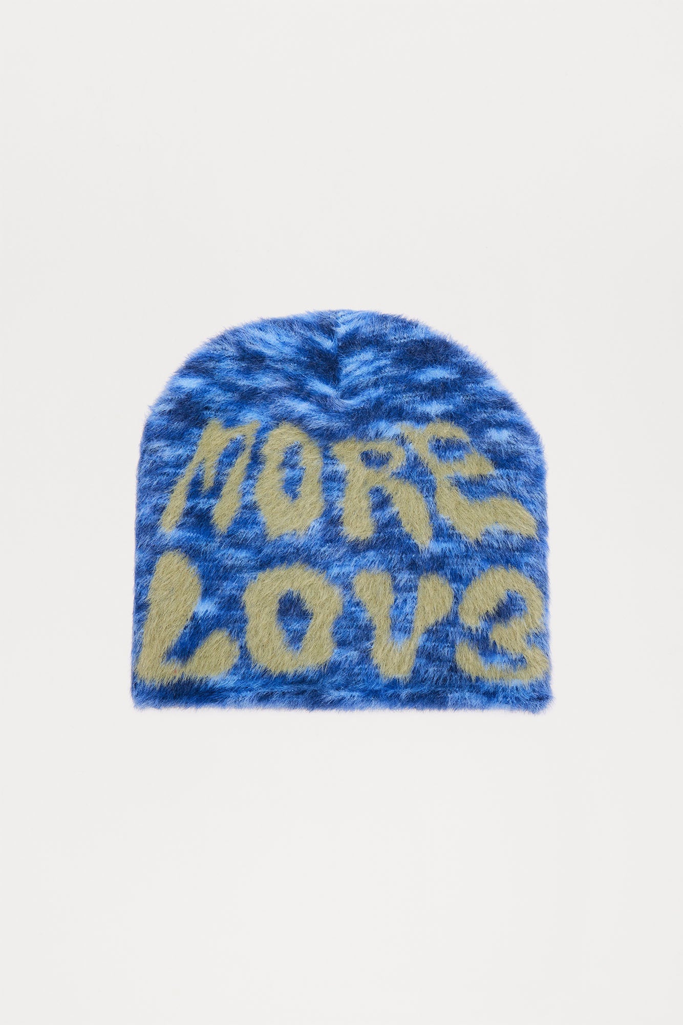 Brushed Mohair Love Beanie - Blue/combo