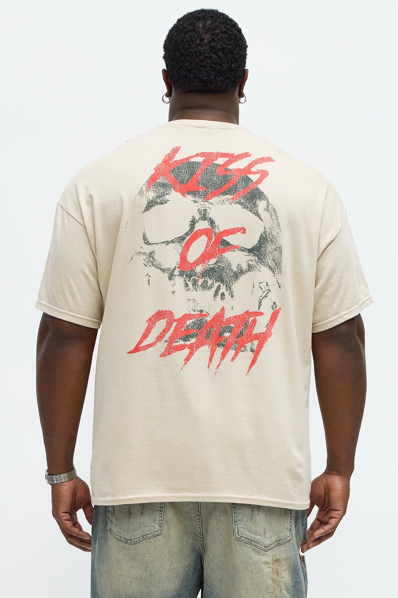 Beware Kiss Of Death Short Sleeve Tee - Tan