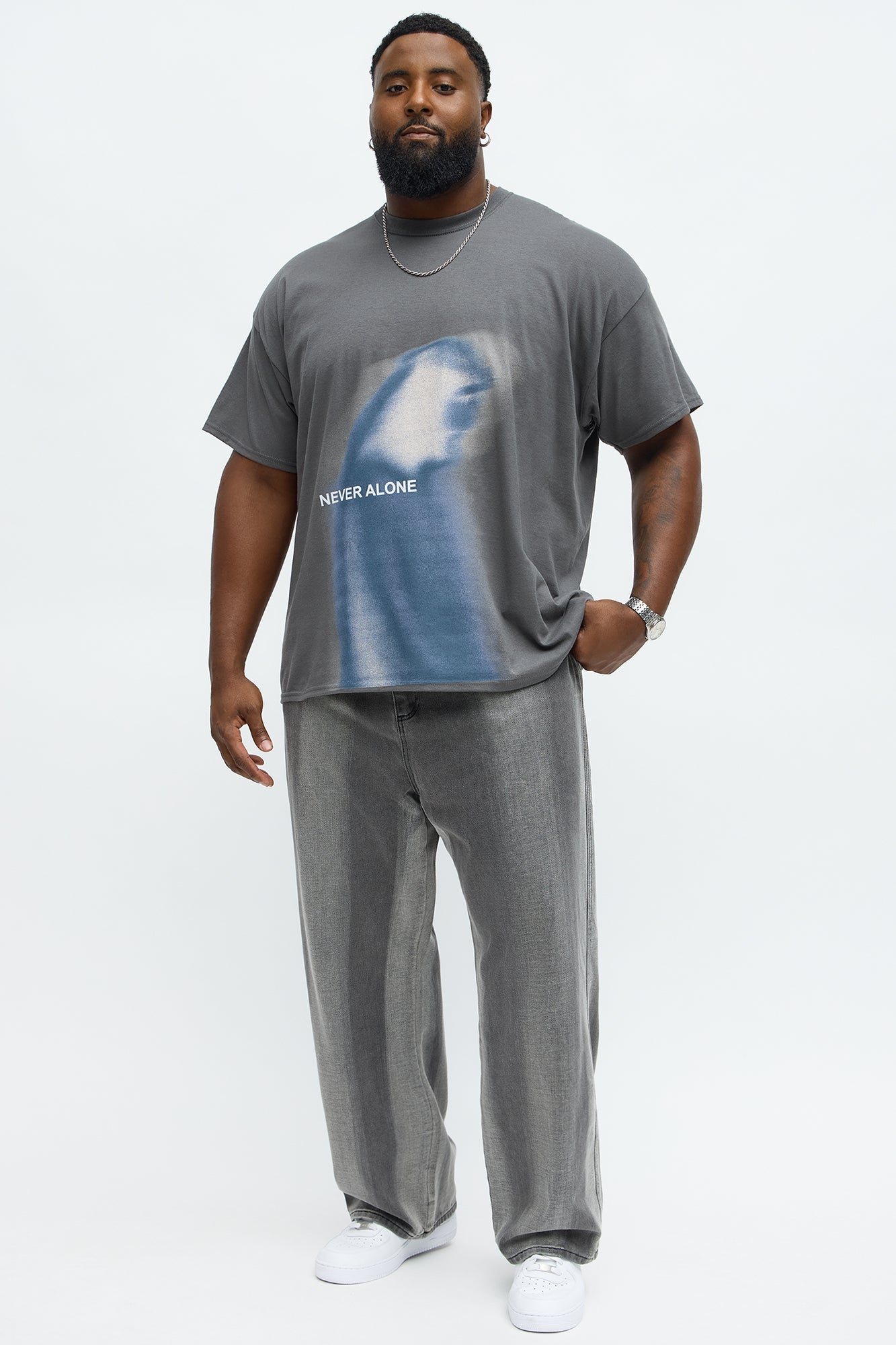 Never Alone Short Sleeve Tee - Charcoal