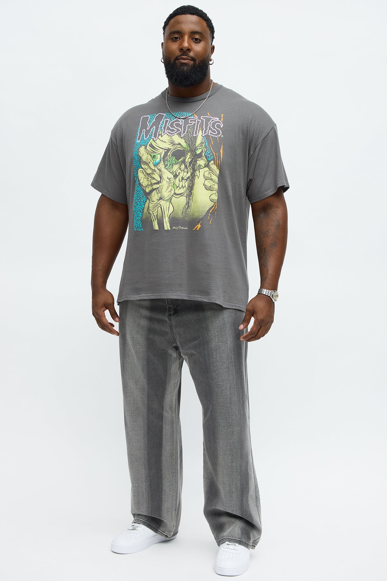 Misfits Skulls Short Sleeve Tee - Charcoal