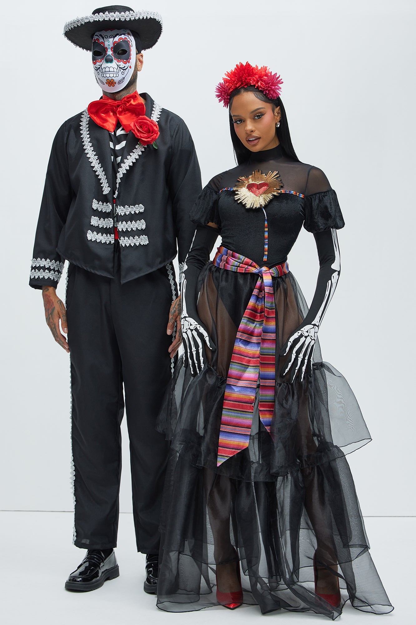 Day Of The Dead Mariachi Costume - Black/combo