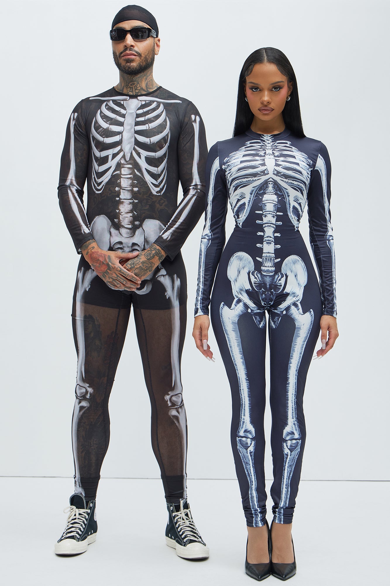 Bad To The Bone Skeleton Costume - Black/White