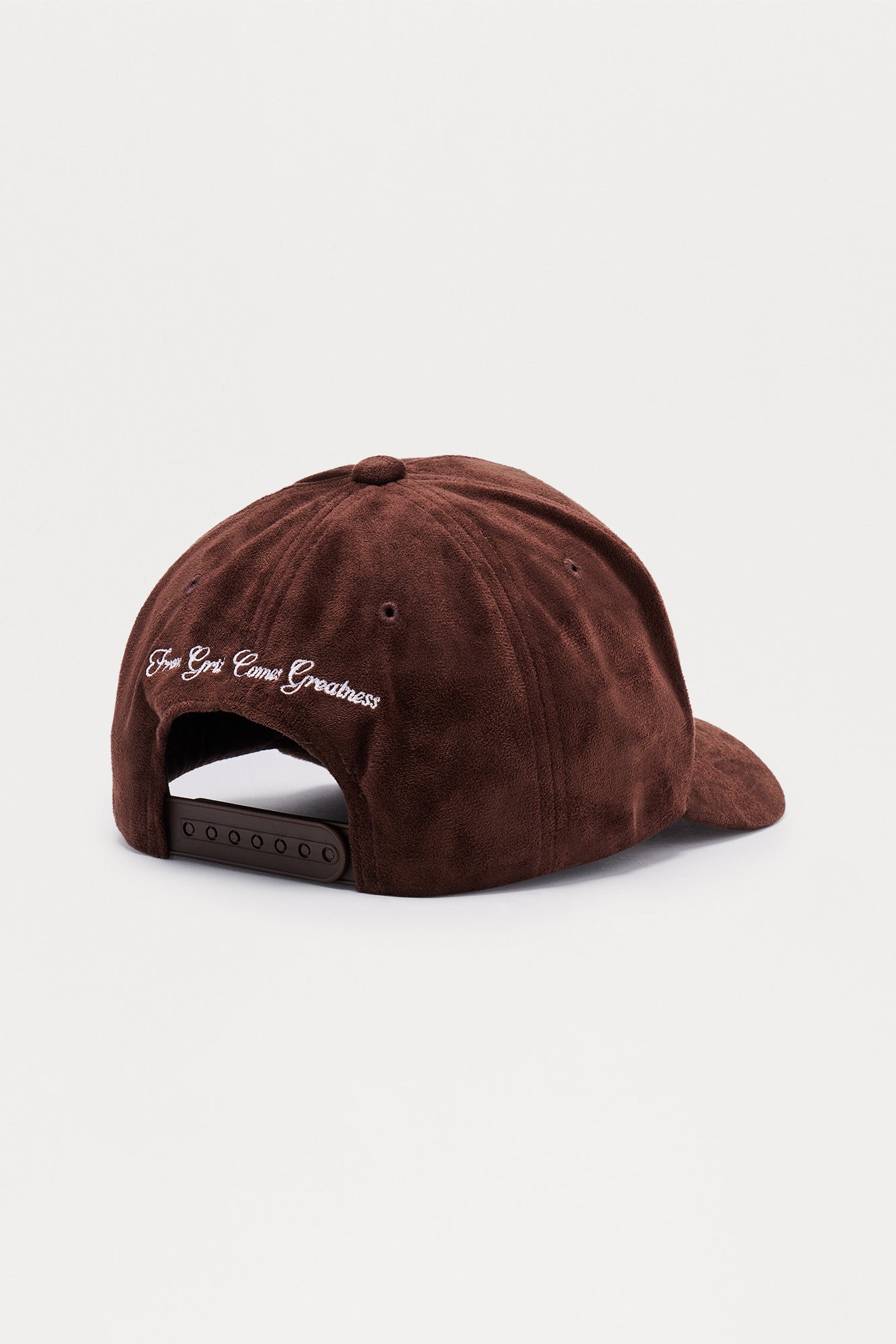 Work Hard Faux Suede Structured Snapback Hat - Chocolate