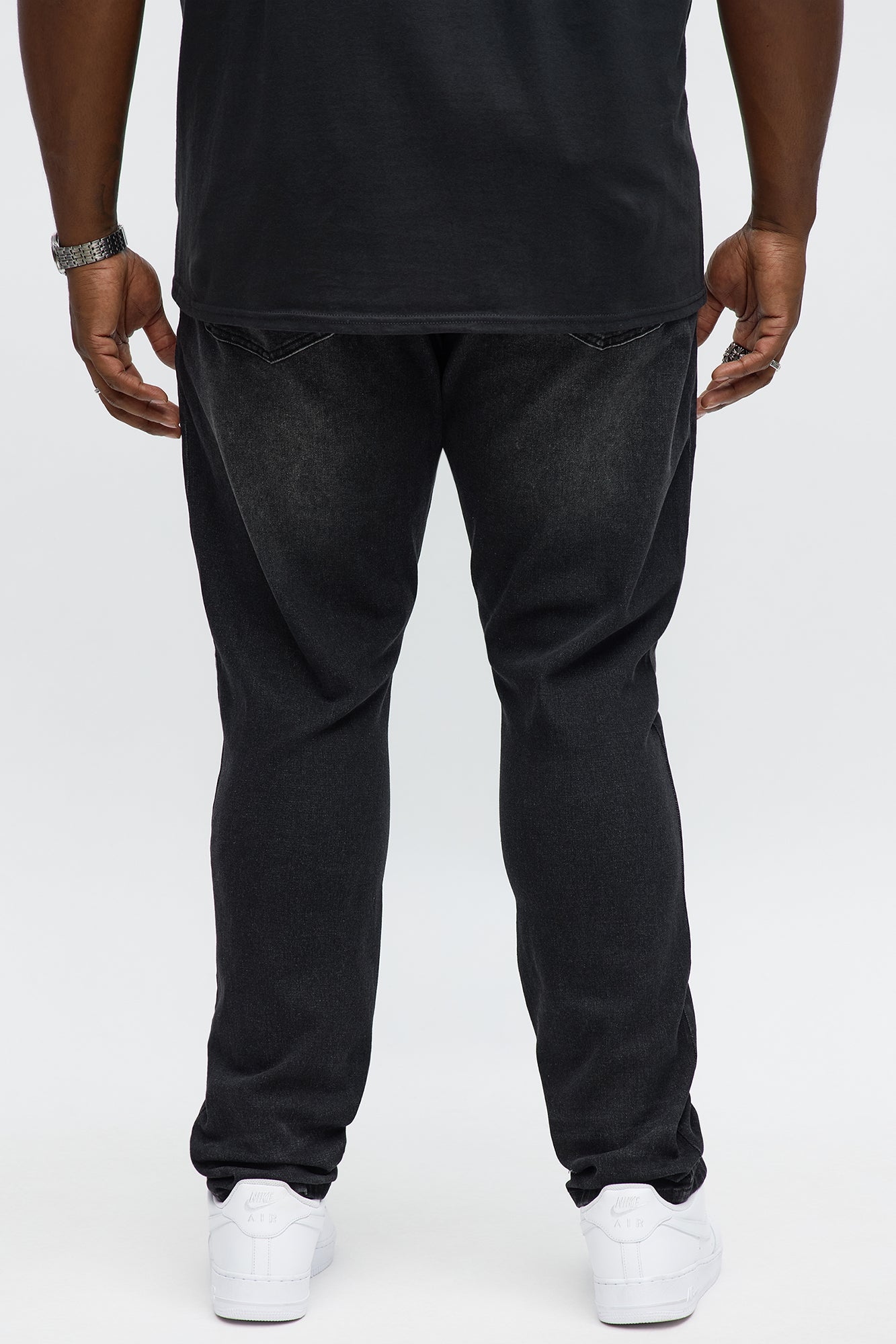 Skinny Pierced Distressed Jean - Black Wash